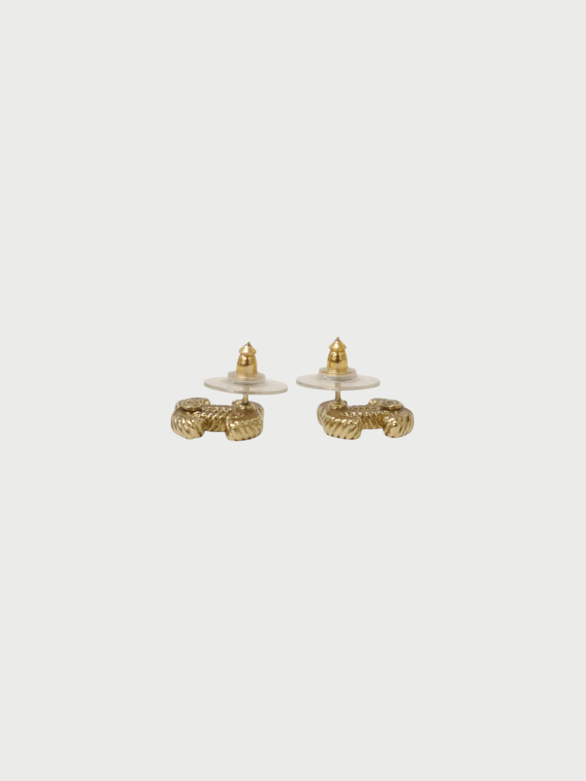 Chanel 2012 Gold Beige COCO Earrings