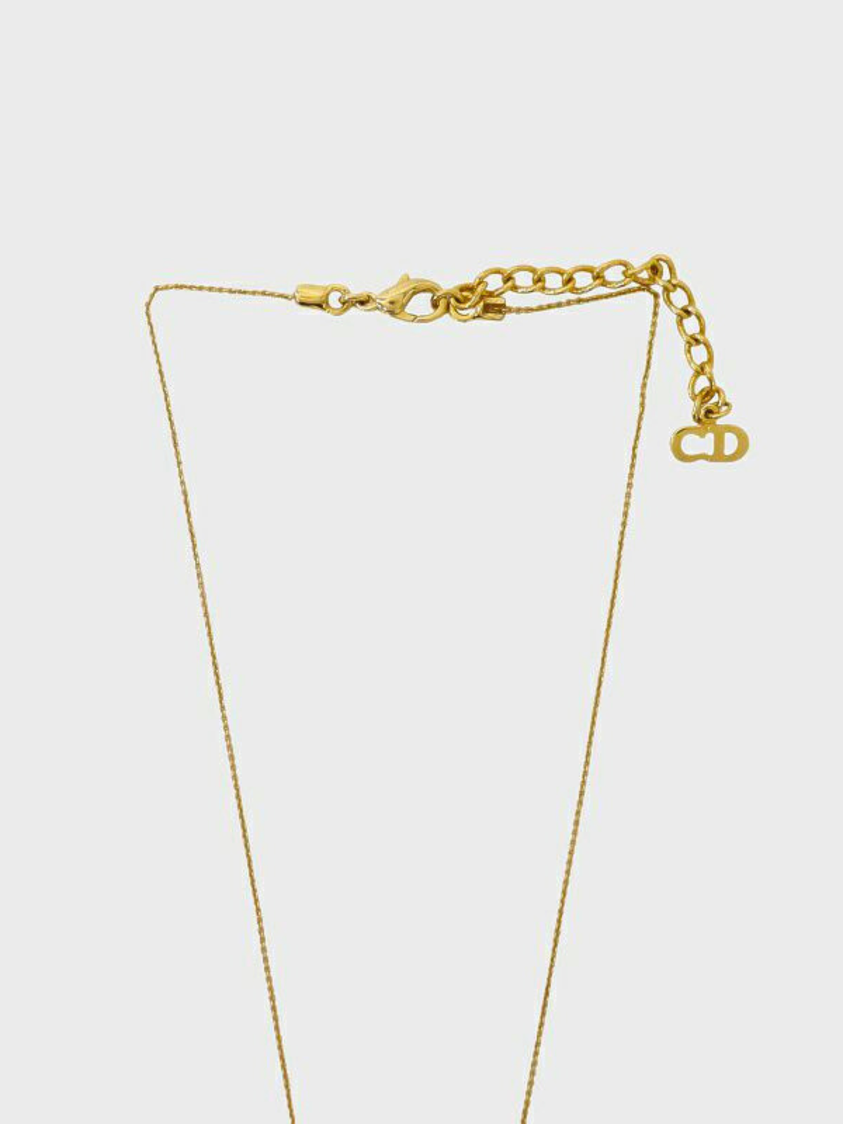 Christian Dior 2000s Gold CD Pendant Necklace