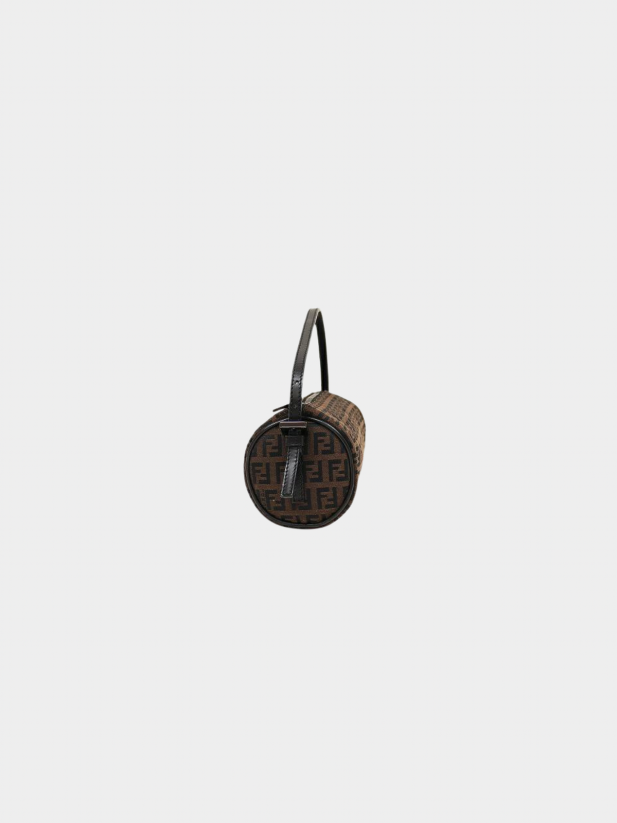 Fendi 2000s Brown Zucchino Canvas Leather Trim One-Shoulder Bag