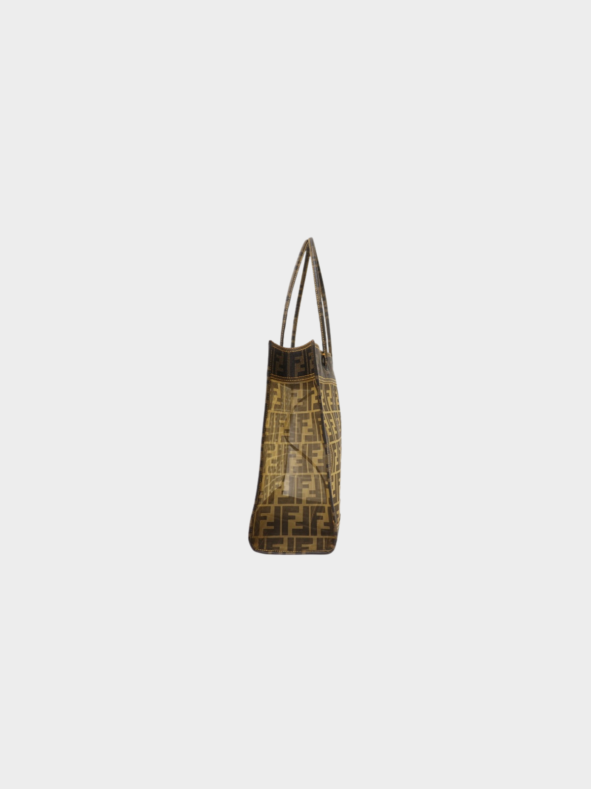 Fendi 2000s Brown Zucca Pattern Mesh Tote Bag