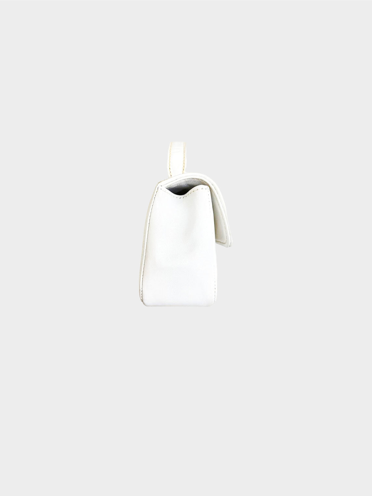 Chanel 2003 White Surpique Stitch Mini Kelly Handbag