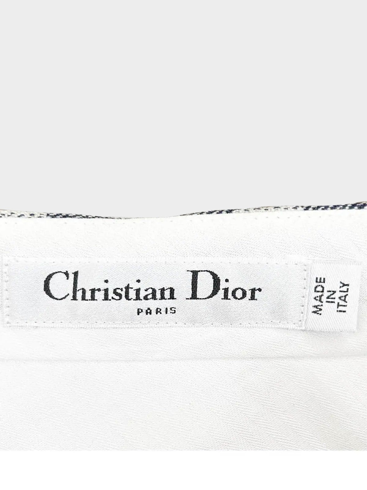 Christian Dior 2020s Navy and Cream Gingham Wool Skort