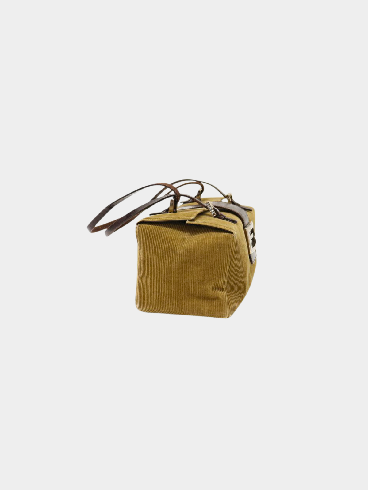 Fendi 1990s Brown Logo Corduroy Handbag