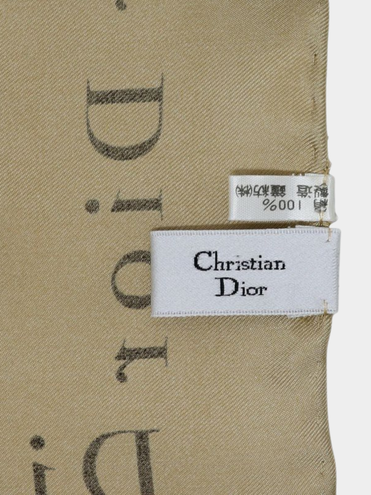 Christian Dior 2000s Multicolor Silk Houndstooth Logo Scarf