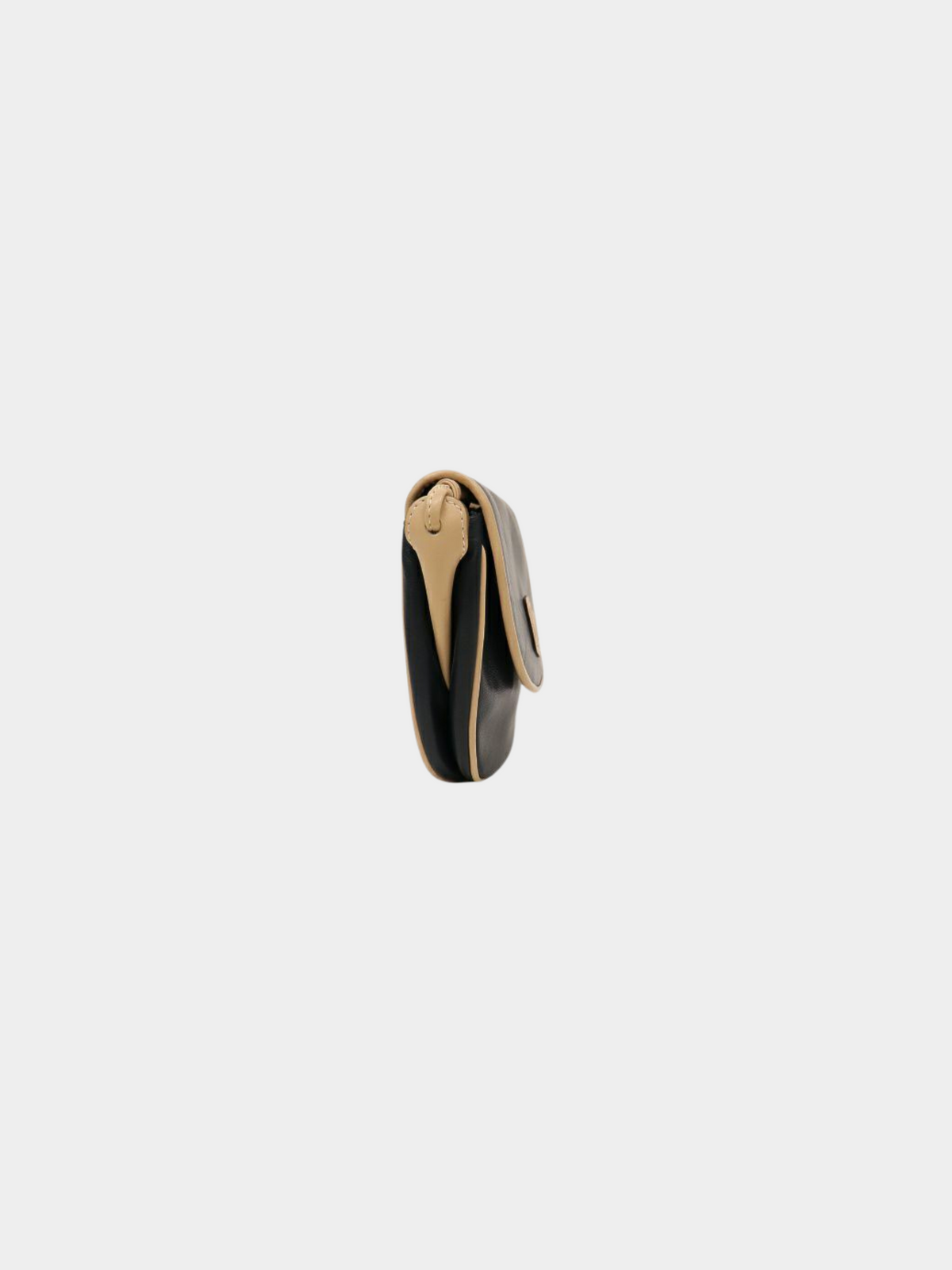 Celine 1990s Ivory and Navy Macadam Blazon Leather Shoulder Bag