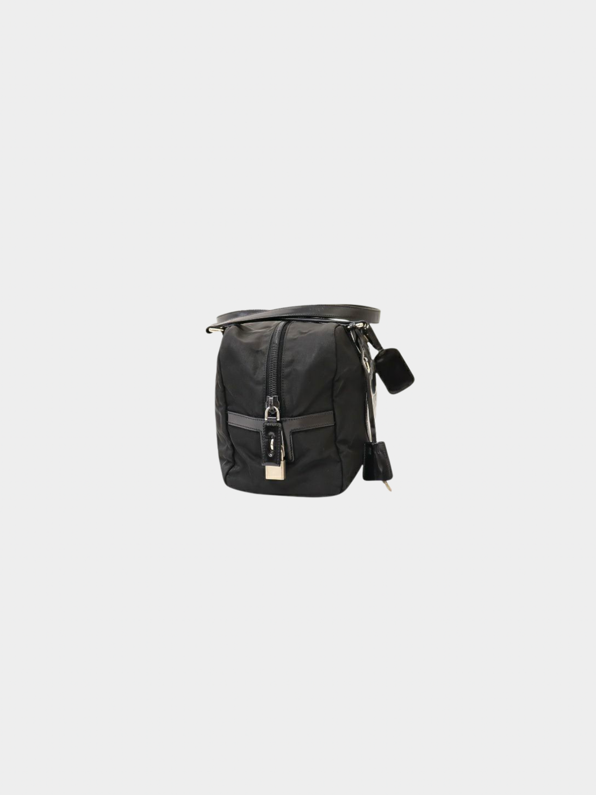 Prada 2000s Black Leather Nylon Handbag