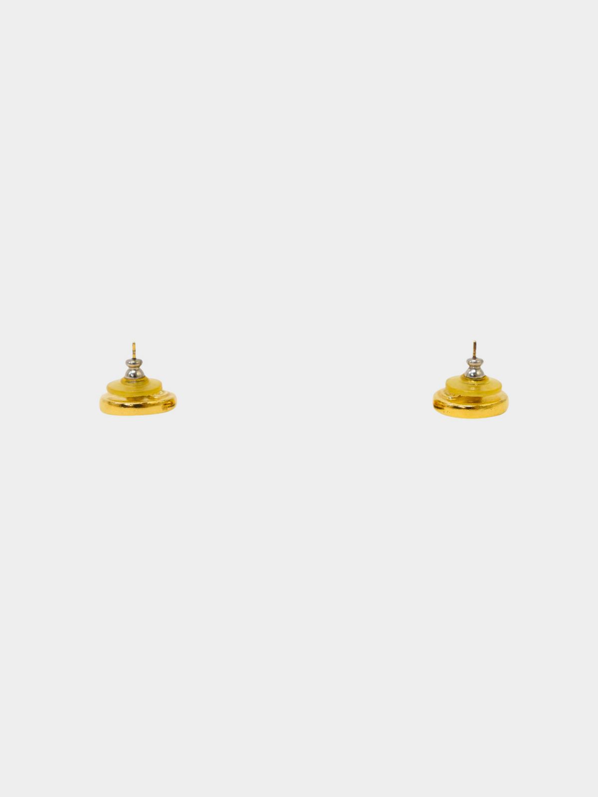 Chanel 1990s Gold Black COCO Round Earrings