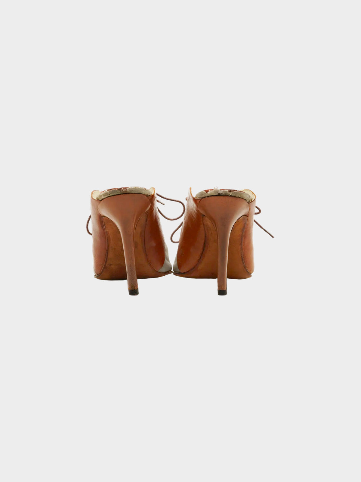 Chanel by Karl Lagerfeld SS 1999 Two-tone Leather and Satin Massaro Heels