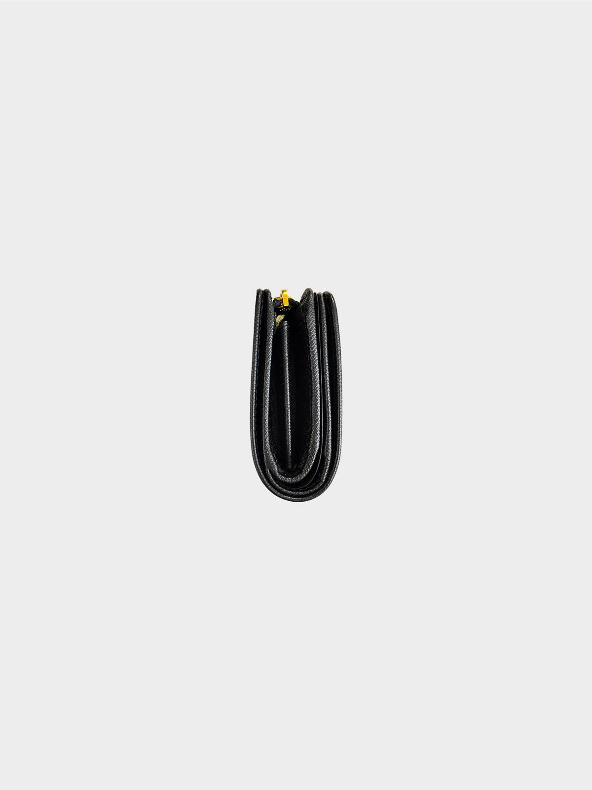 Prada 2010s Black Small Saffiano Leather Wallet