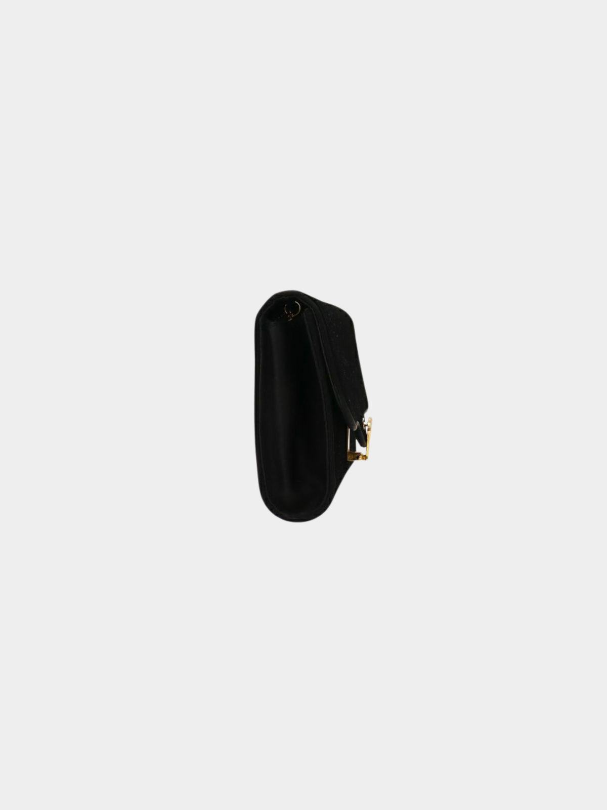 Gucci 2000s Black Velour and Satin Chain Shoulder Bag