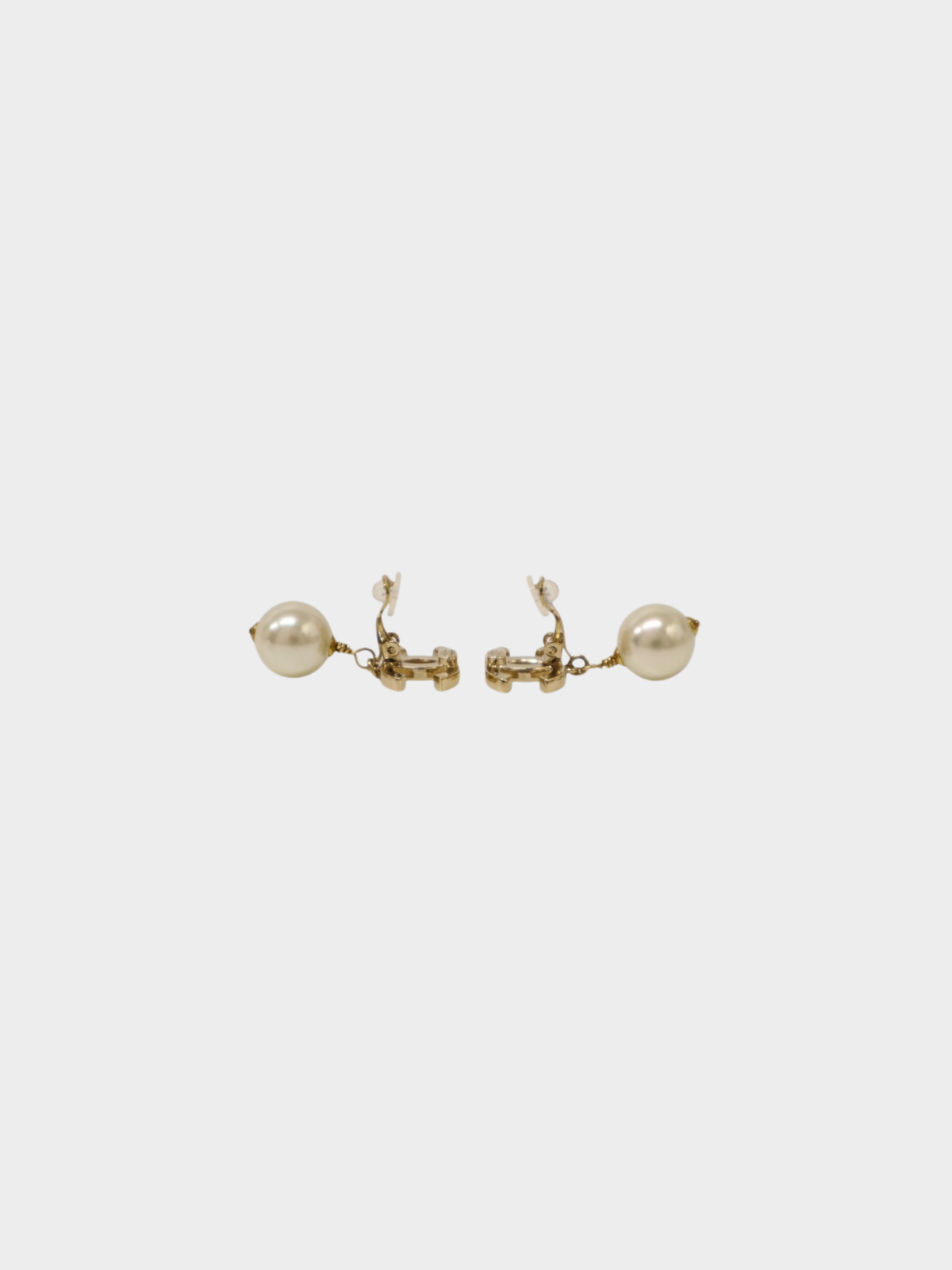 Chanel 2005 Black Gold Pearl COCO Earrings