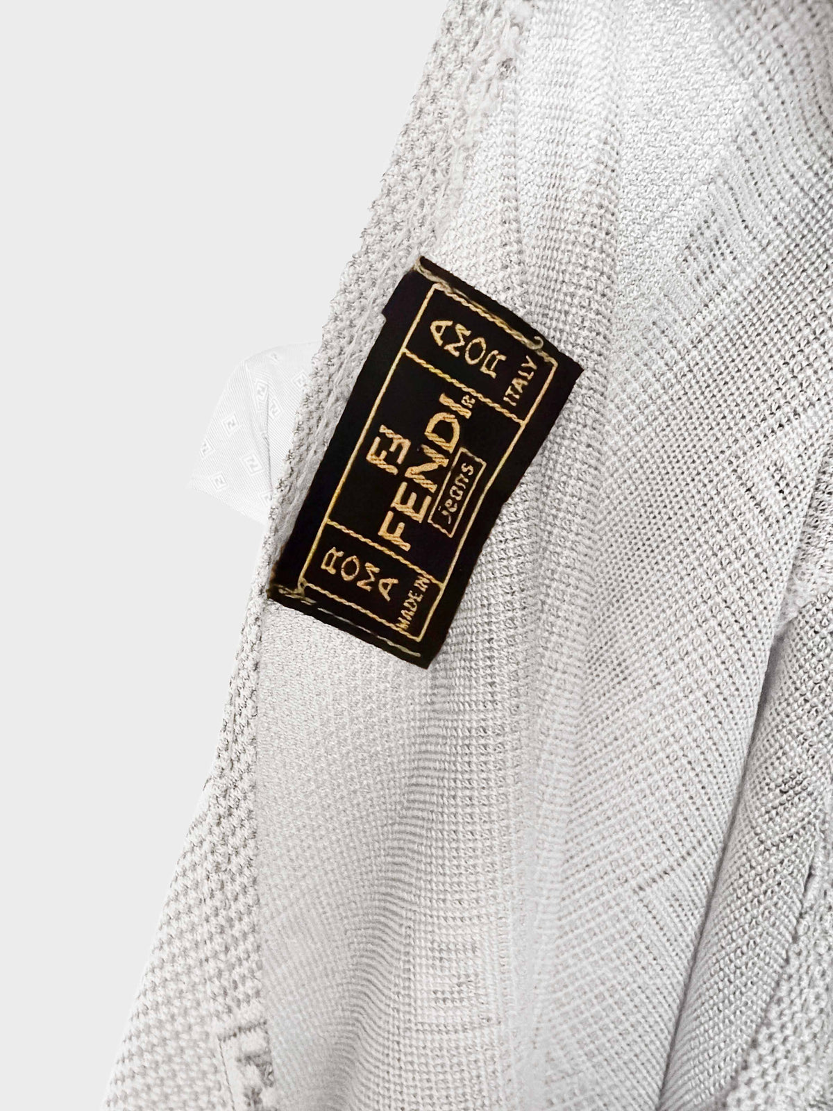 Fendi 2000s White FF Logo Knit Top