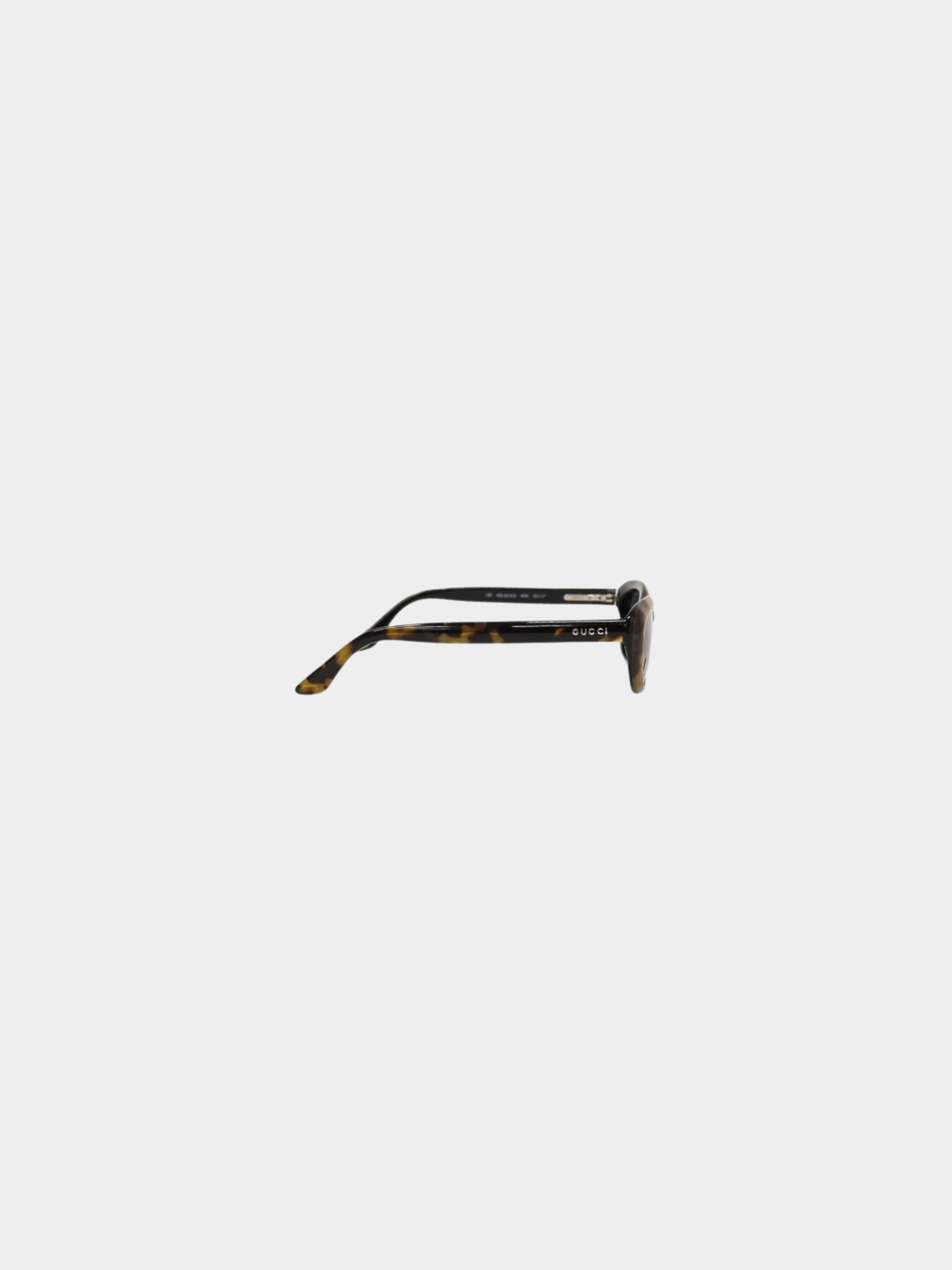 Gucci 2000s Brown Gold Plastic Logo Tortoiseshell Sunglasses