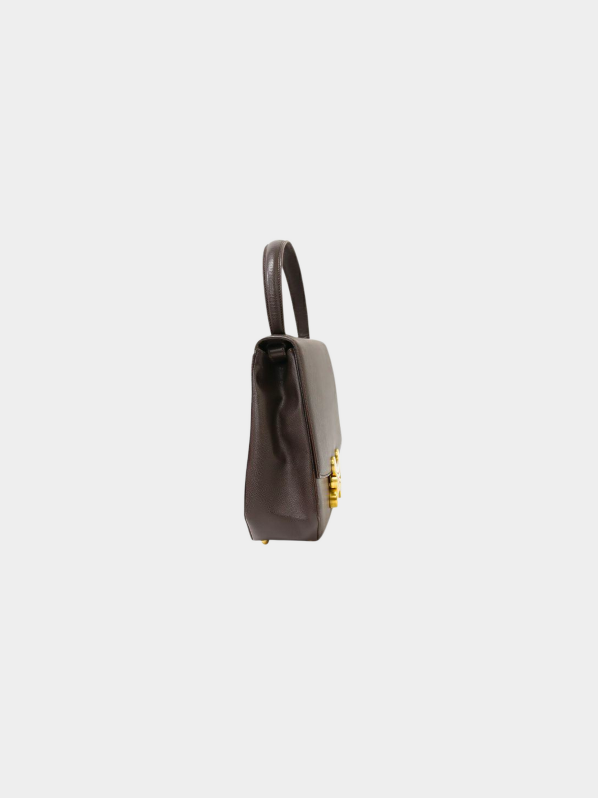 Celine 2000s Brown Triomphe Leather 2-Way Bag