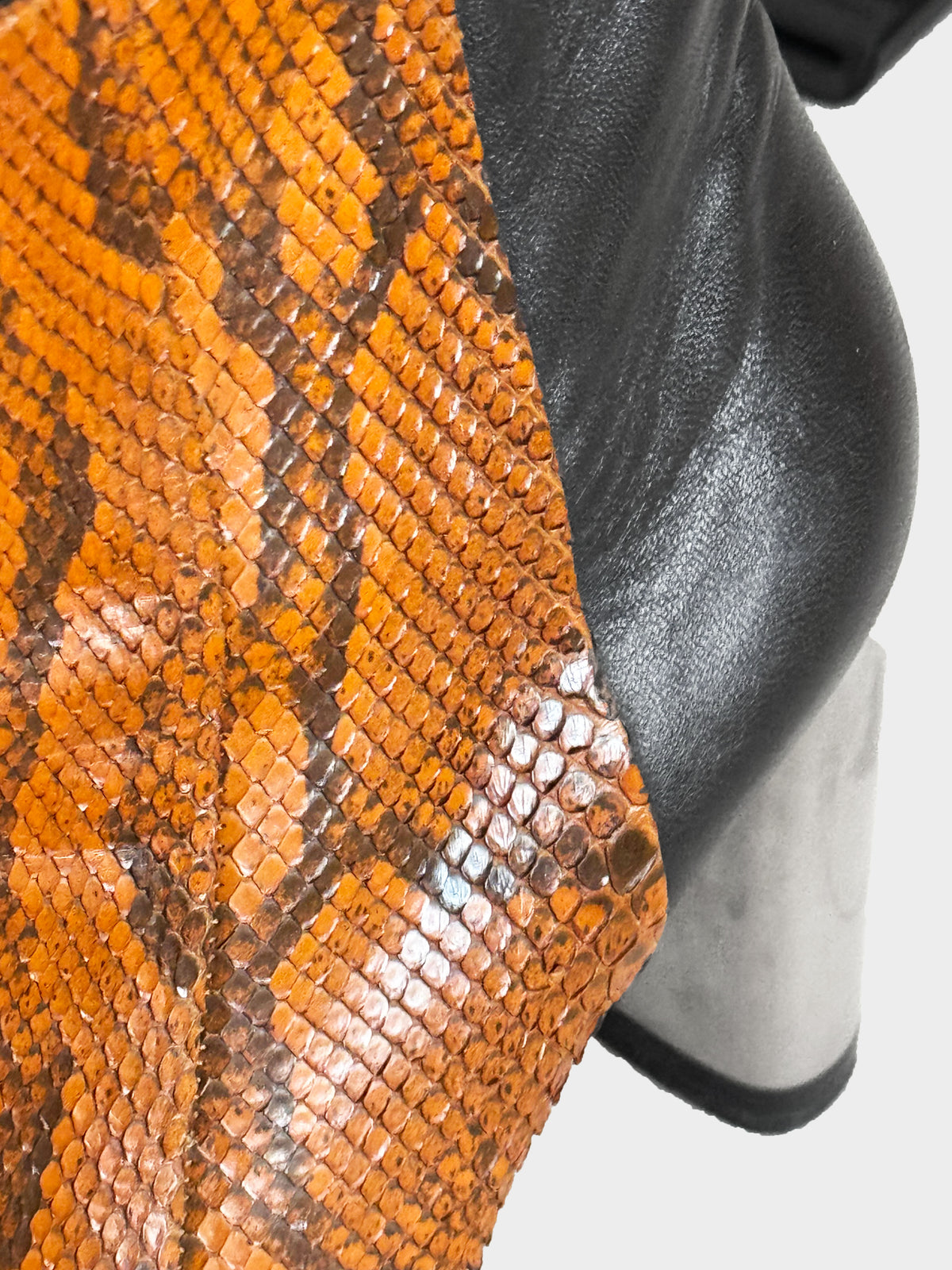 Celine Fall 2014 Brown Python and Black Leather Ankle Boots