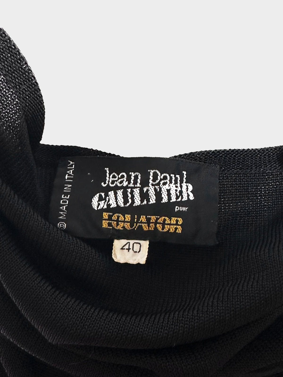 Jean Paul Gaultier 1984 Black Equator Pleated Mesh Dress