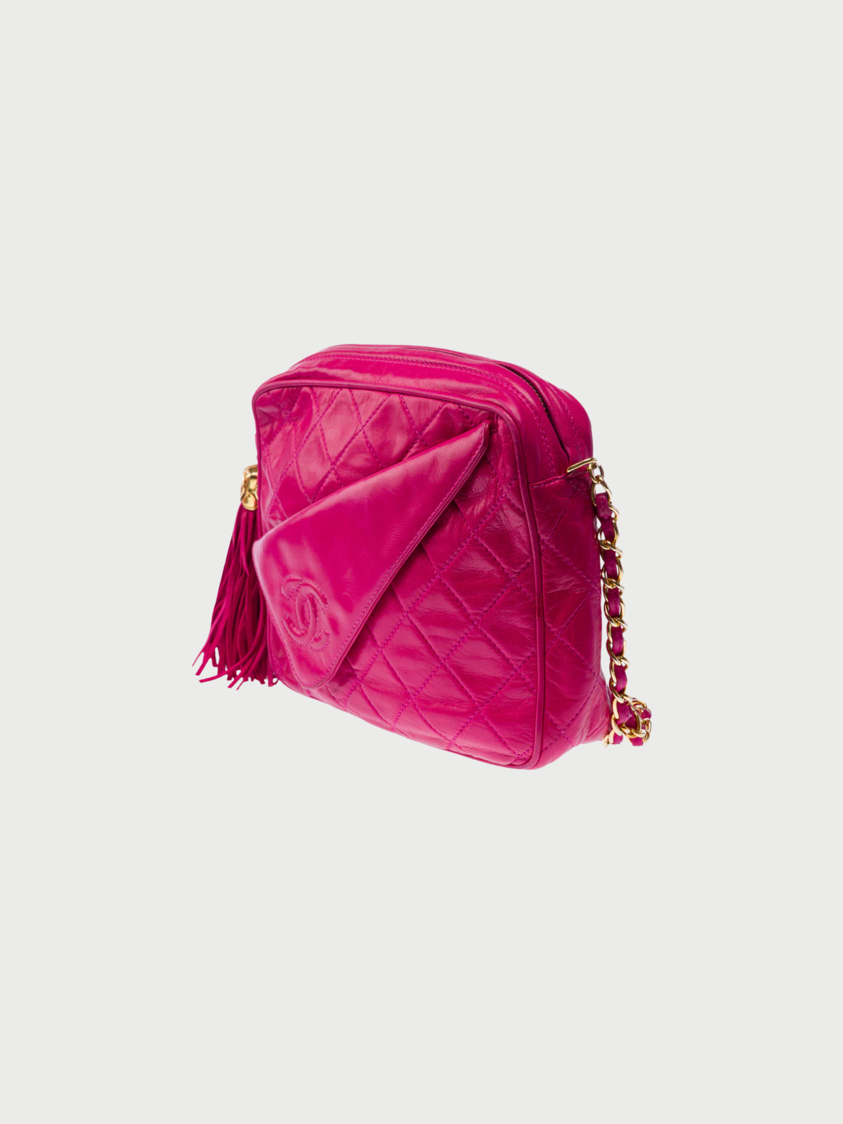Chanel 1991 Pink Lambskin Camera Chain Bag