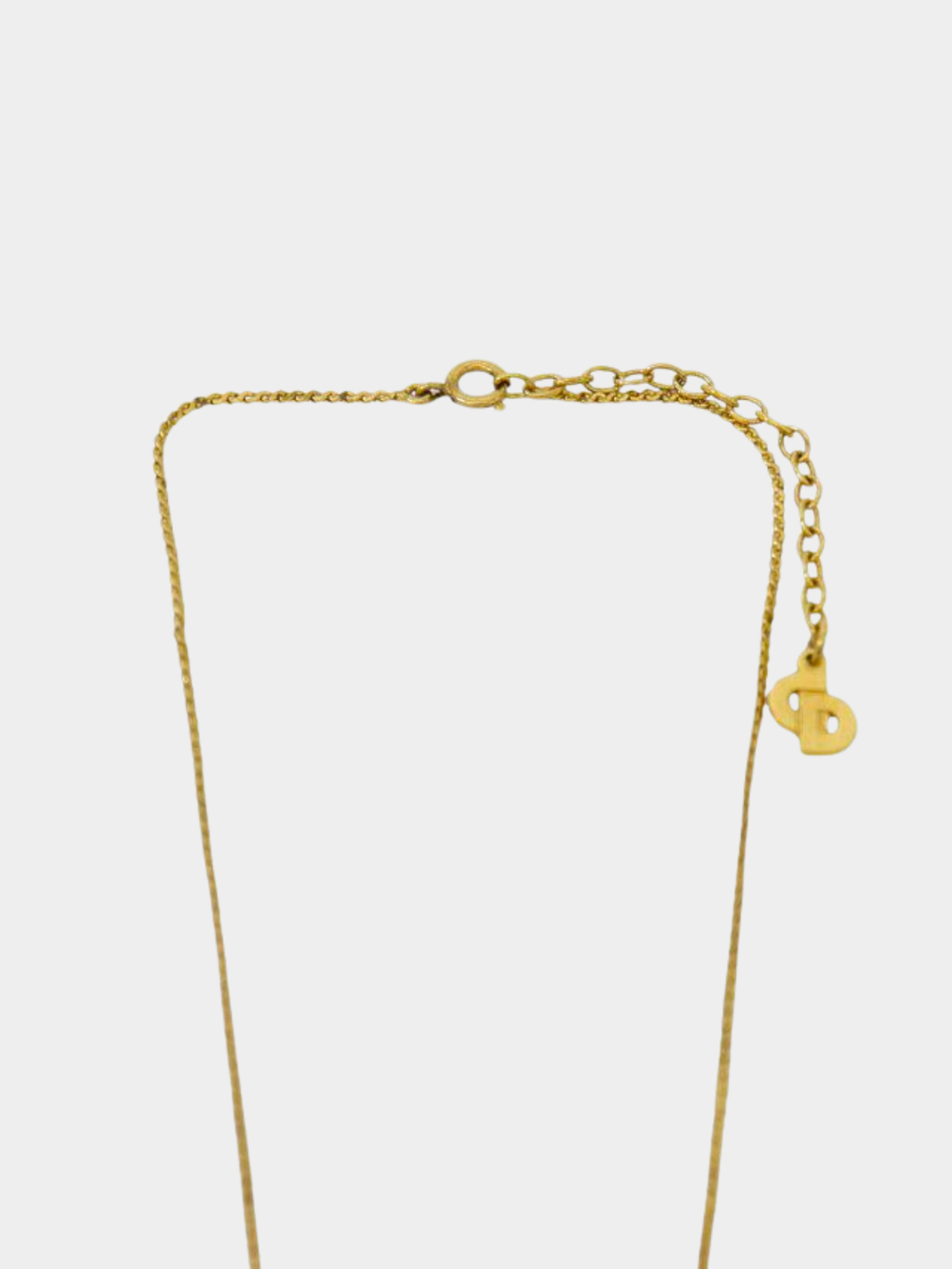 Christian Dior 2000s Gold CD Rhinestone Necklace