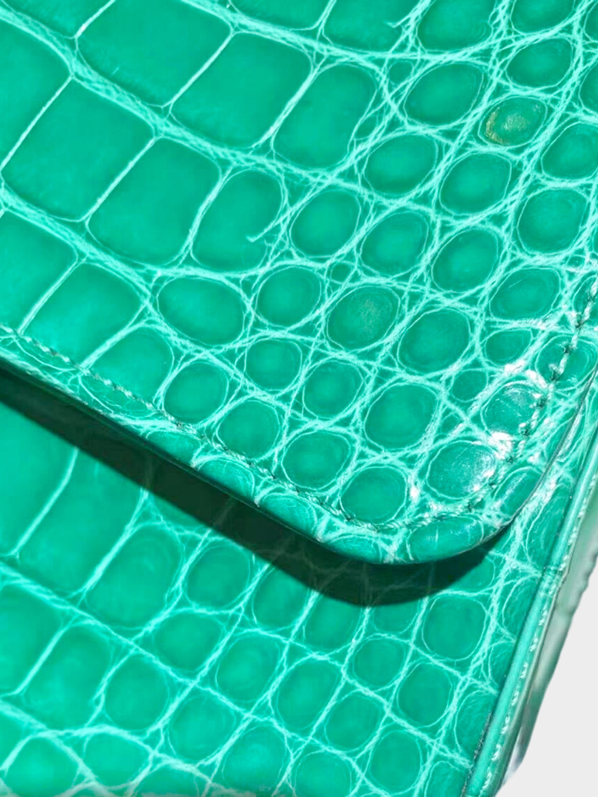 Chanel 2018 Green Exotic Alligator Classic Single Flap Bag