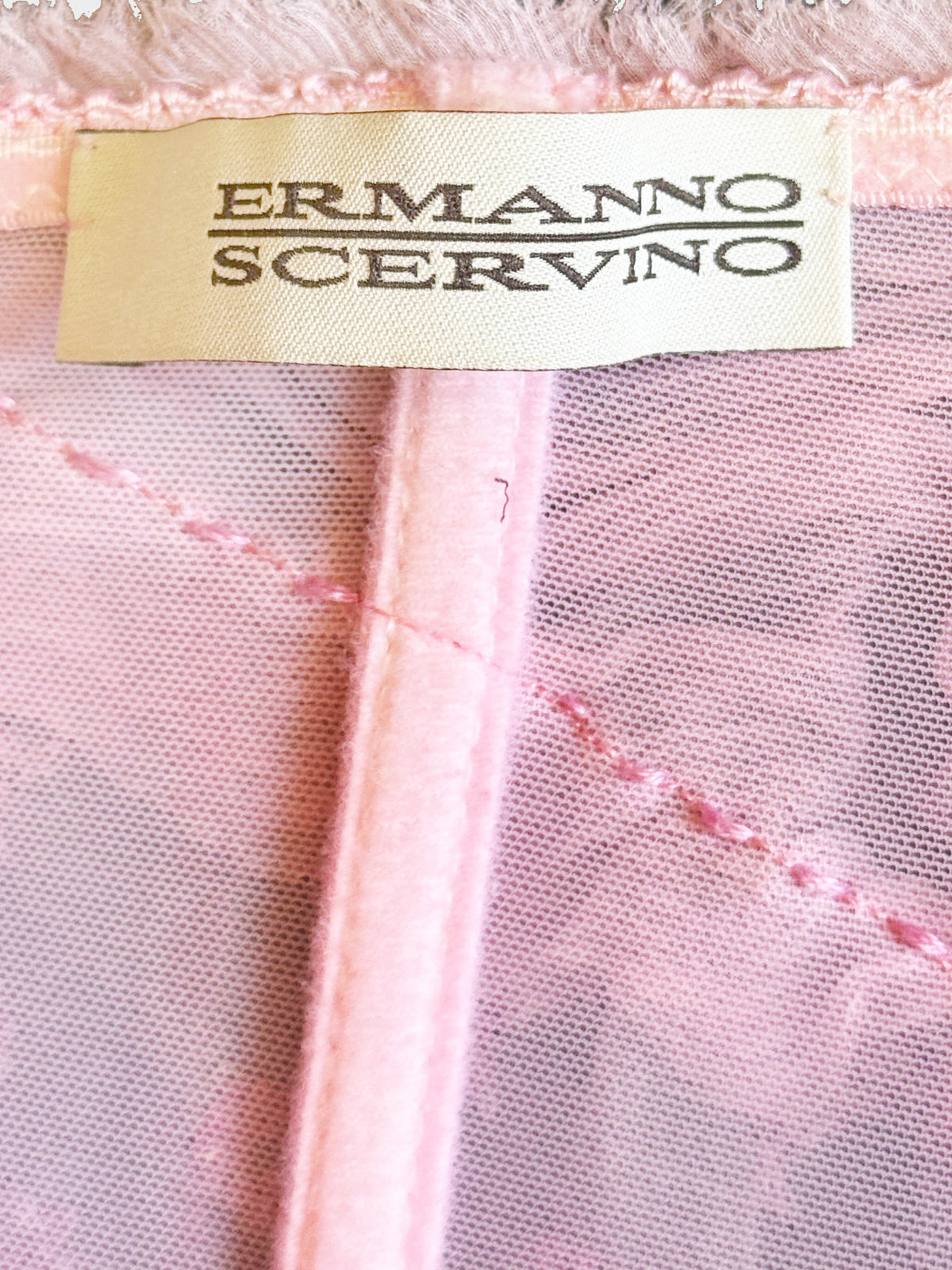 Ermanno Scervino SS 2005 Pink Stitched Bustier Corset Top