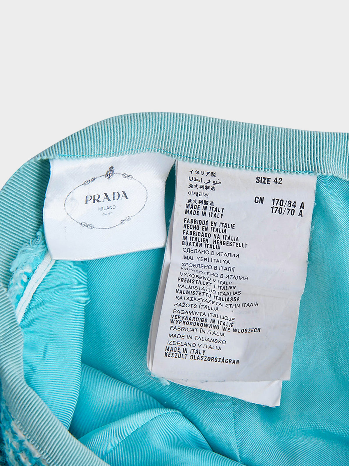 Prada SS 1996 Blue Tweed Skirt