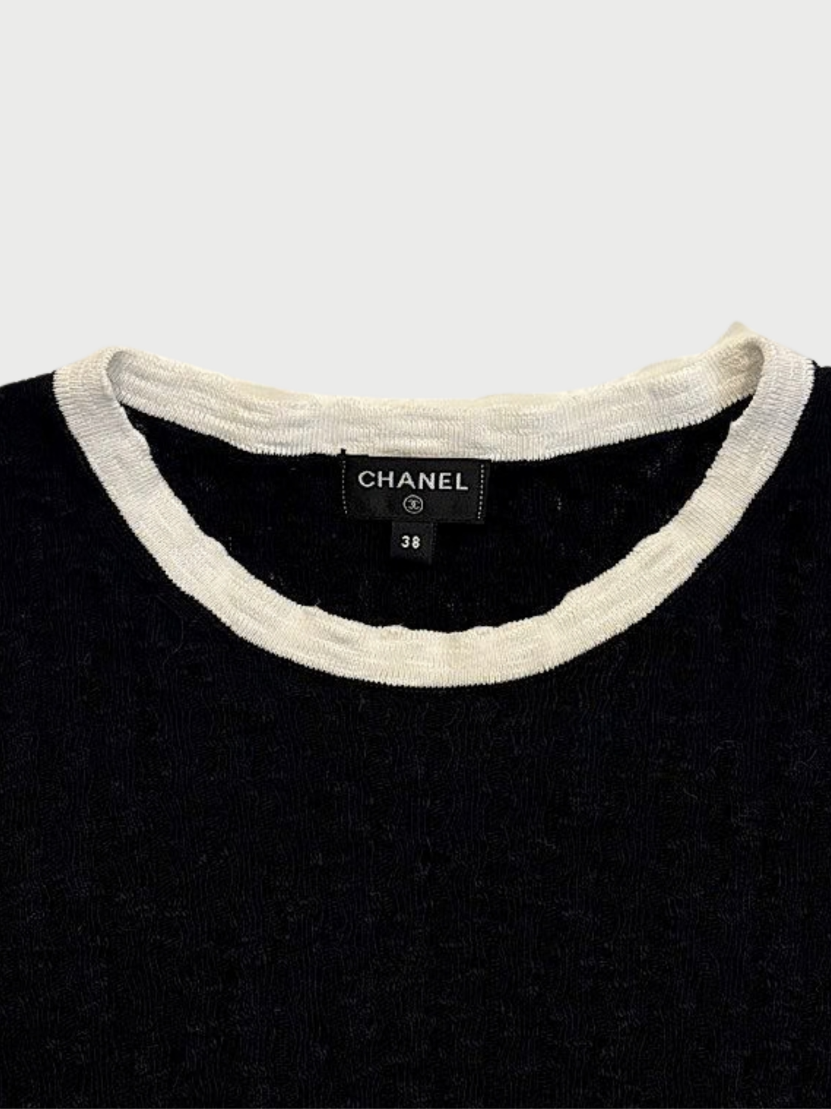 Chanel 2010s Black Cotton Knit Top