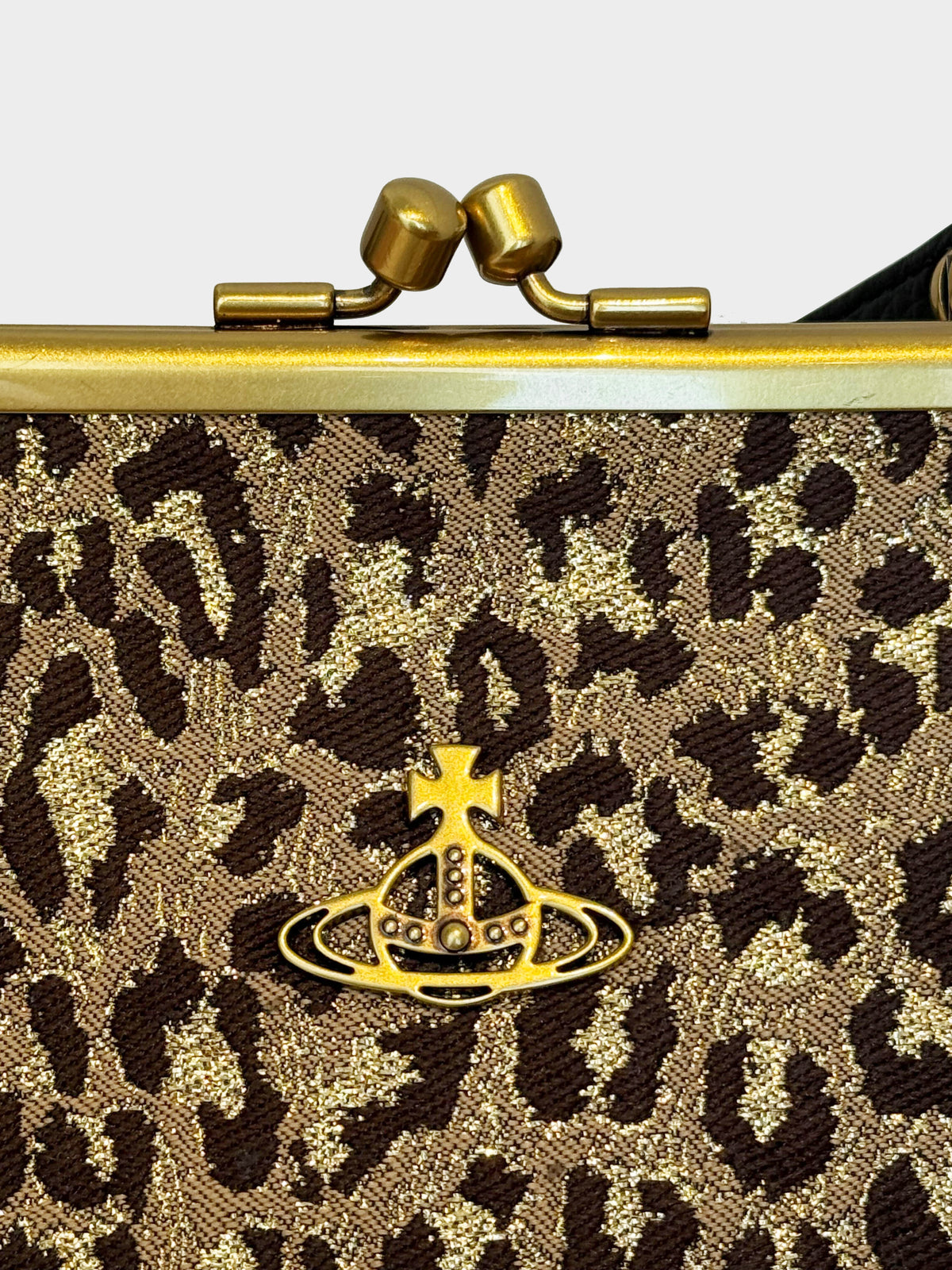 Vivienne Westwood 2022 Leopard Print Lurex Granny Frame Bag