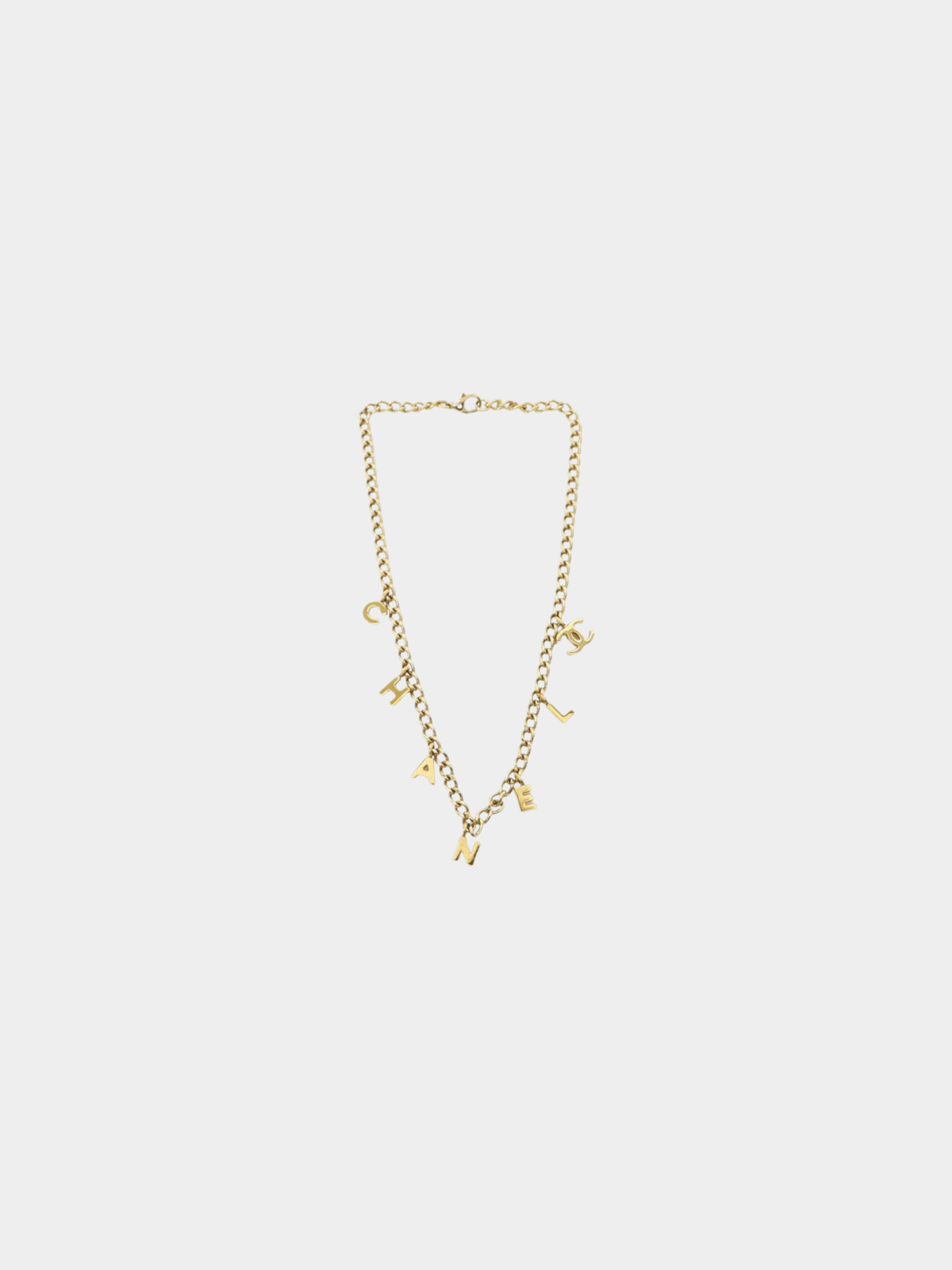 Chanel 2000s Gold COCO Pearl Chain Necklace