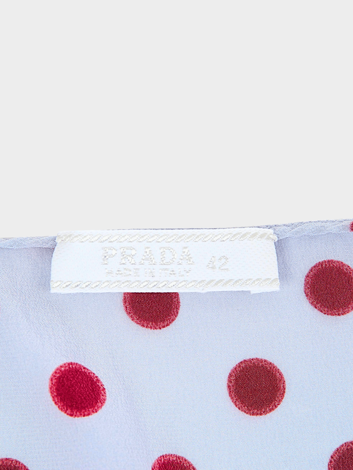 Prada SS 2000 Light Blue Polka Dot Midi Skirt