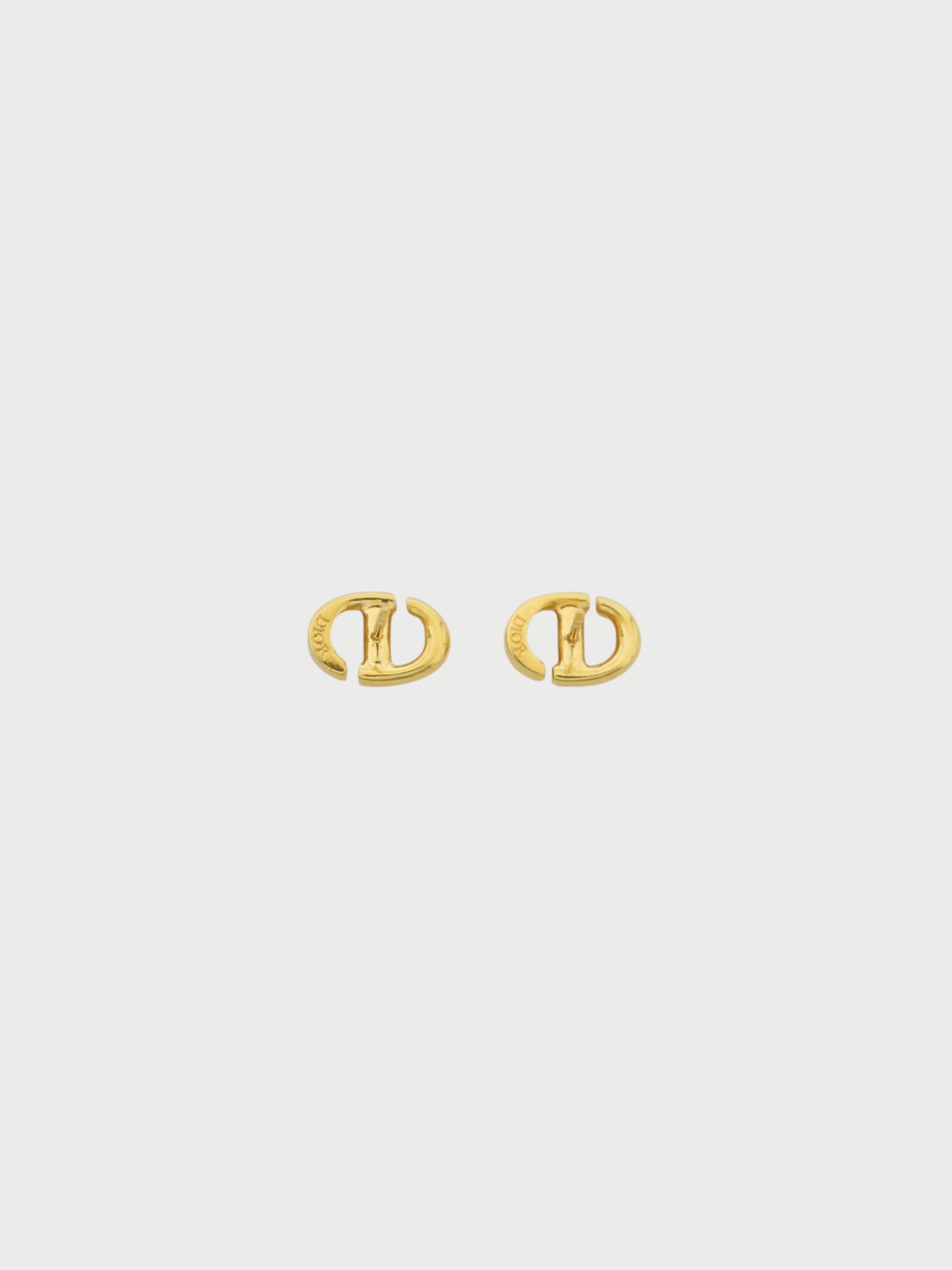 Christian Dior 2000s Gold Plated CD Navy Earrings