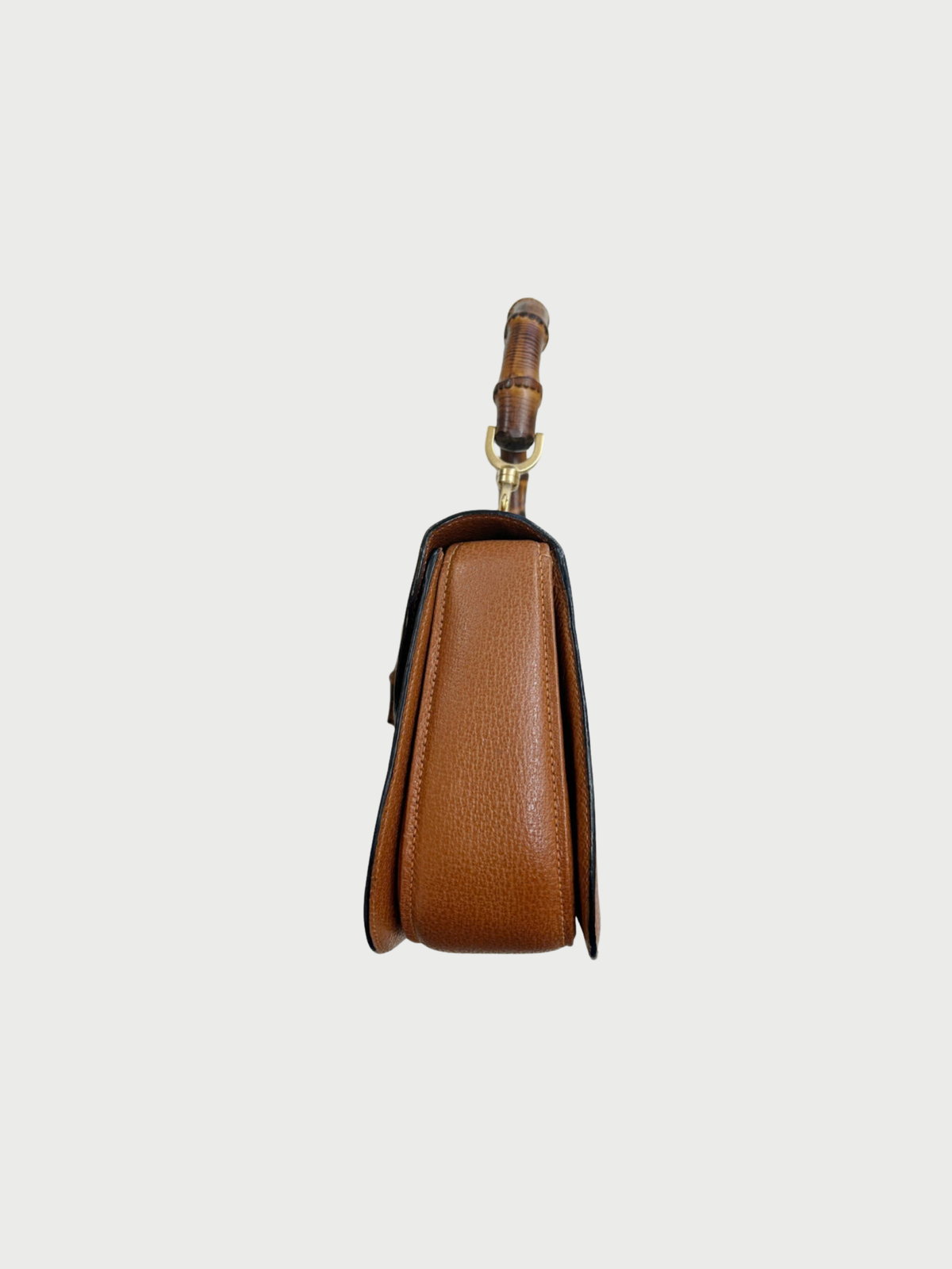 Gucci 1990s Brown Leather Bamboo 1947 Medium Bag