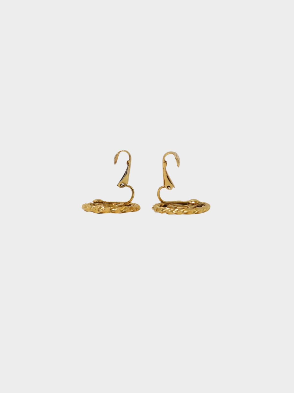 Chanel 2000s Gold COCO Twist Round Earrings