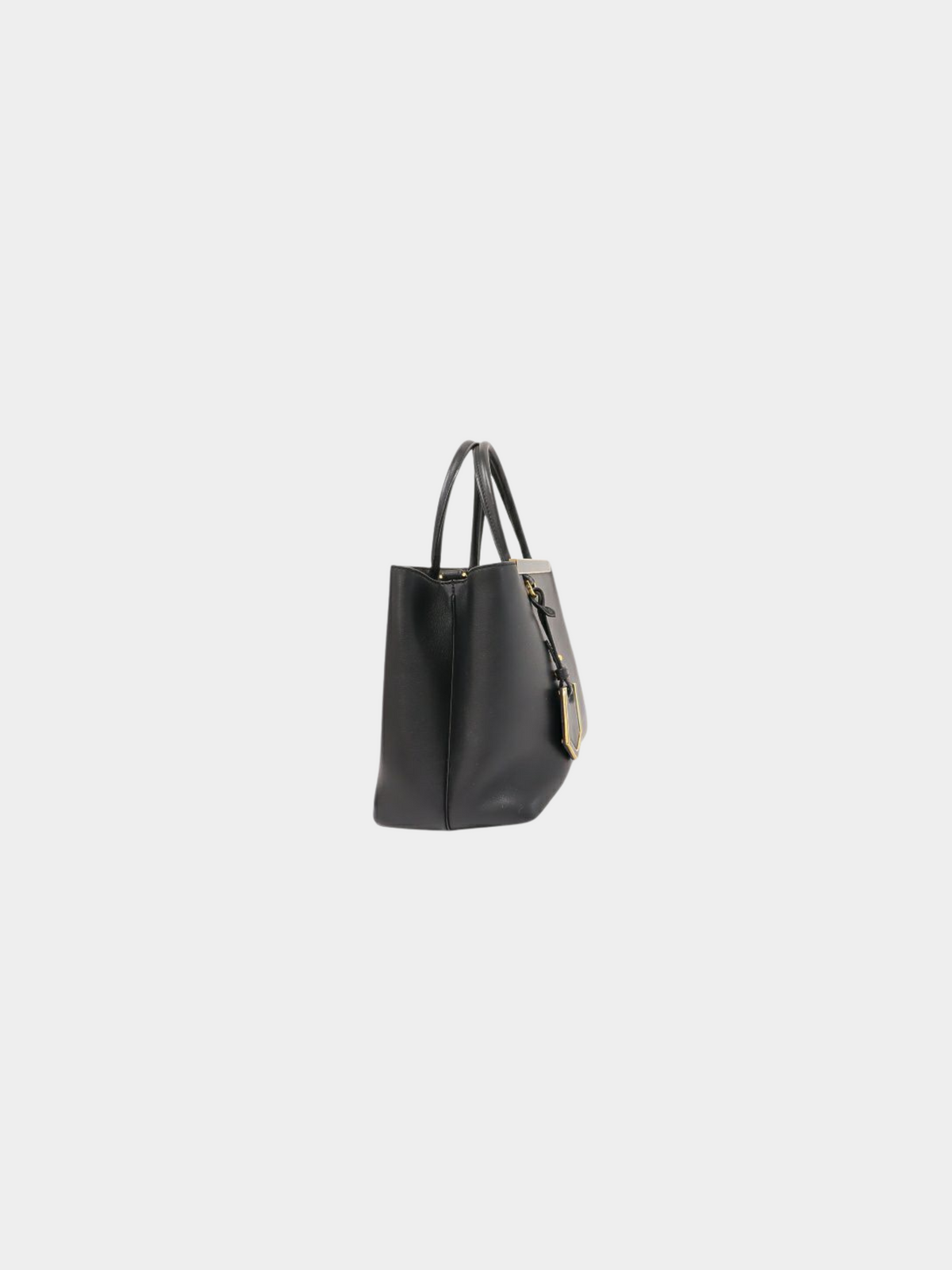 Fendi 2010s Black Leather 2Jours Tote Bag