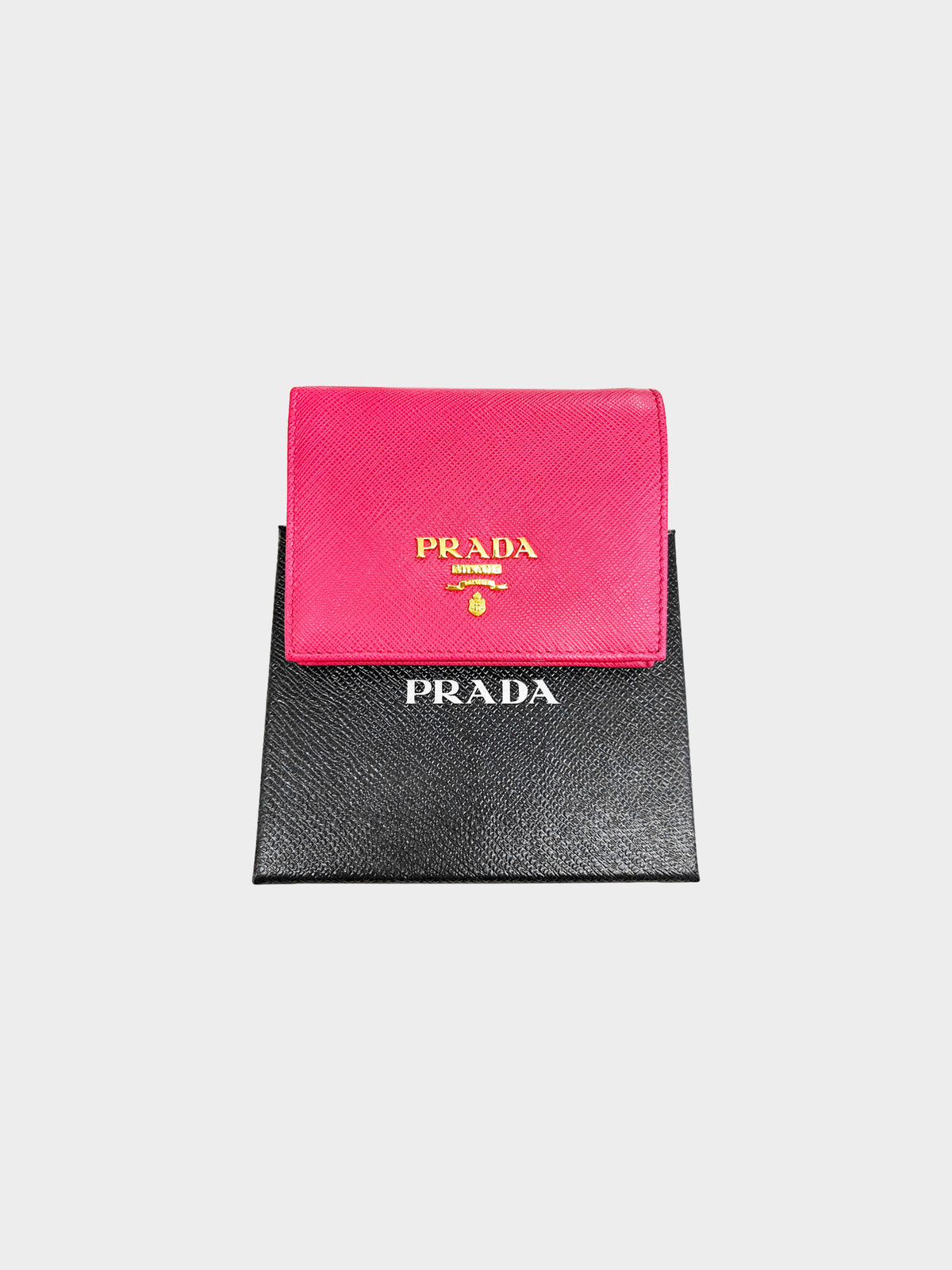 Prada 2010s Pink Small Saffiano Leather Wallet