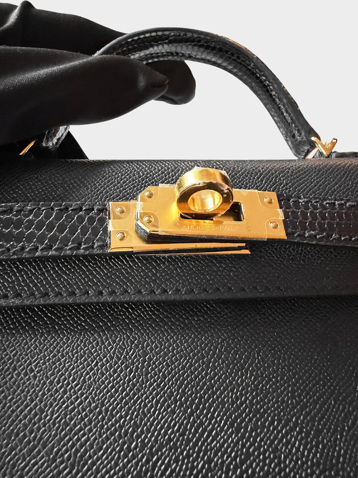 Hermès 2024 Black Madame Lizard Touch Kelly 20 GHW