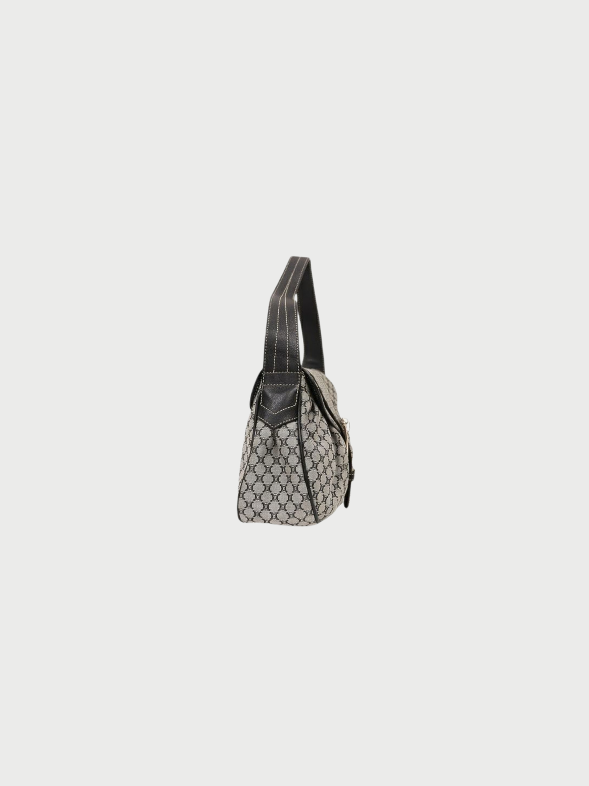 Celine 1990s Green Macadam Canvas One-Shoulder Bag