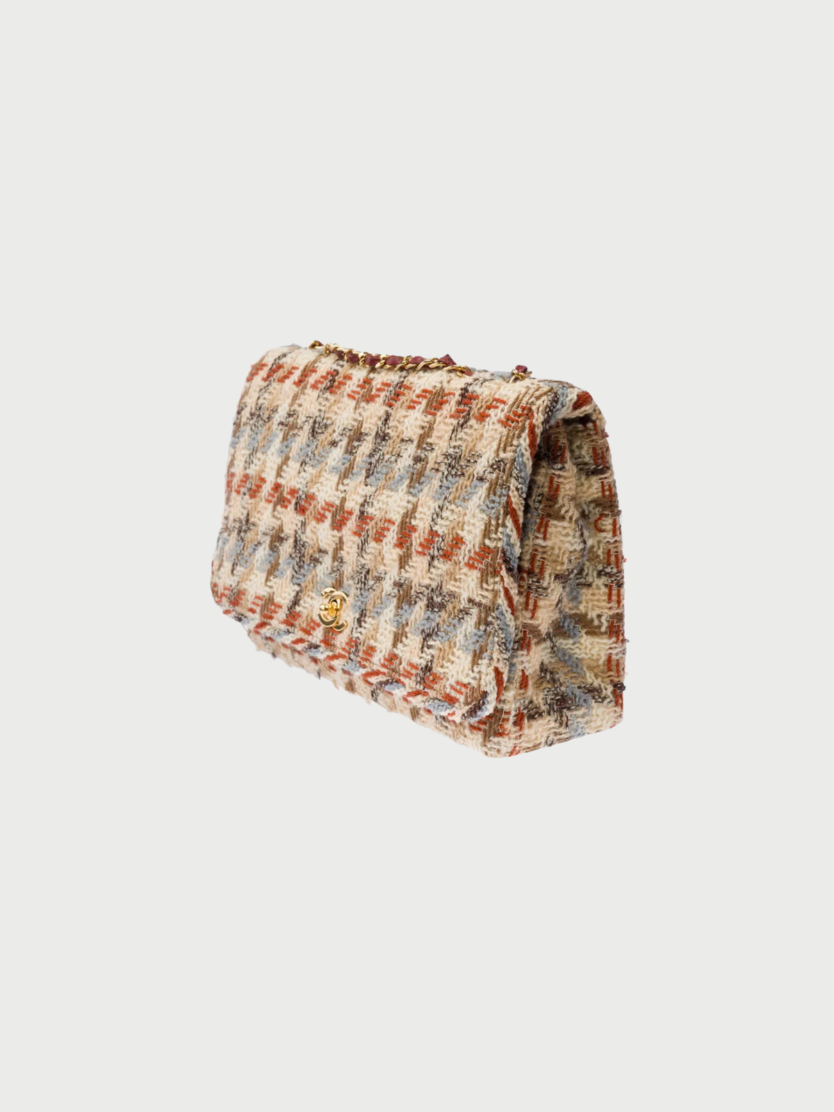 Chanel 1980s Multicolor Tweed Timeless Jumbo Classic Flap Bag
