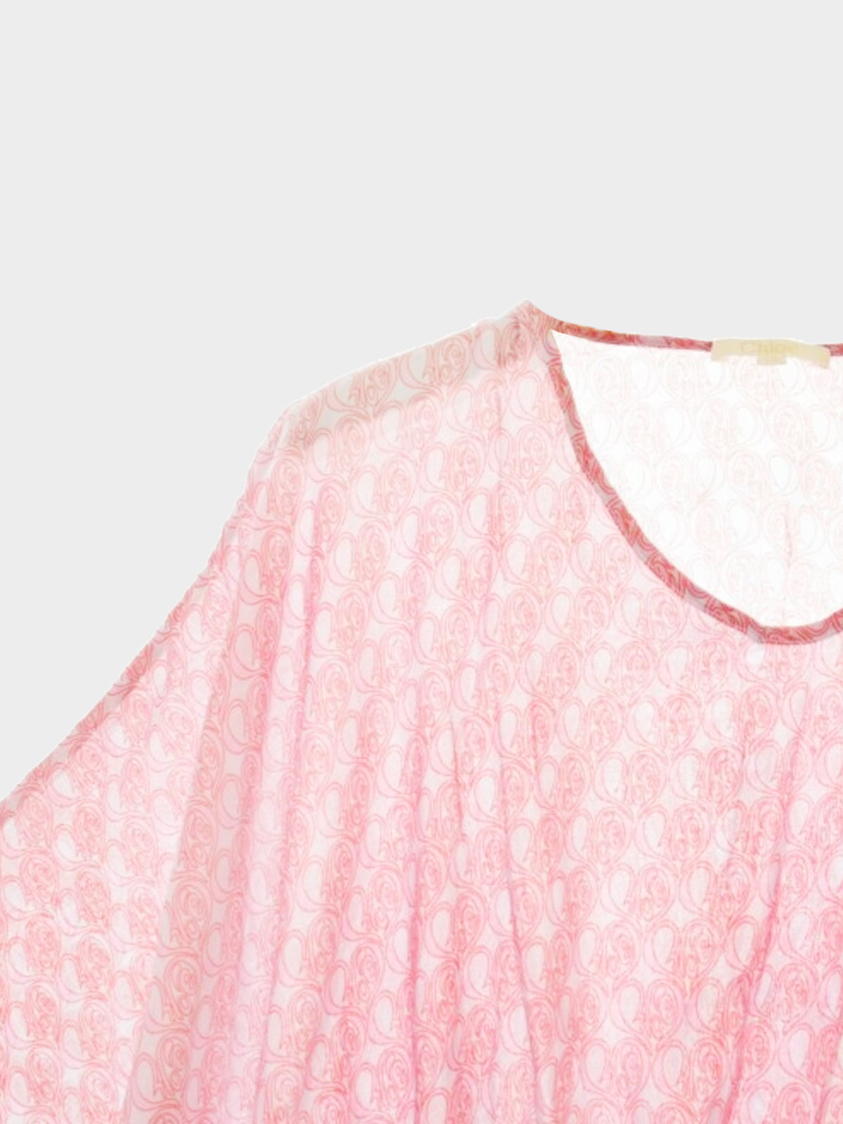 Chloé Kids 2000s Pink and White Heart Logo Pattern Print Top/Dress