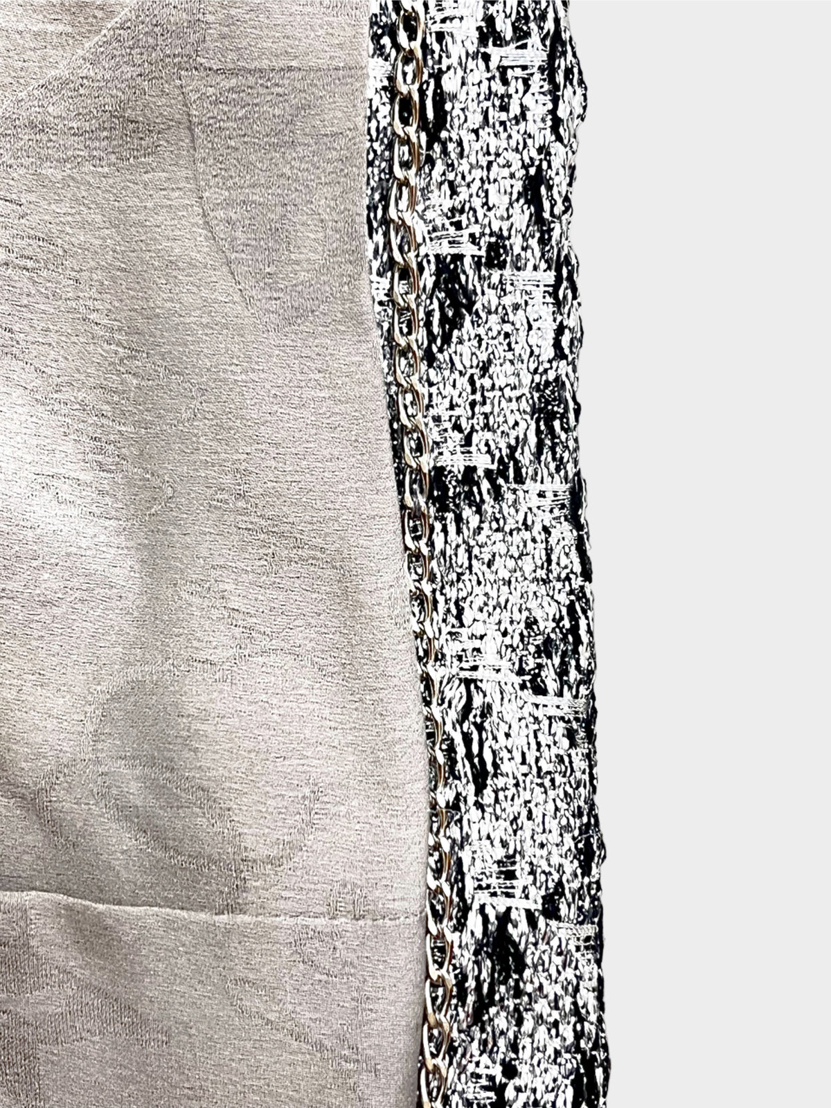 Chanel 2014 Silver Tweed Asymmetrical Jacket