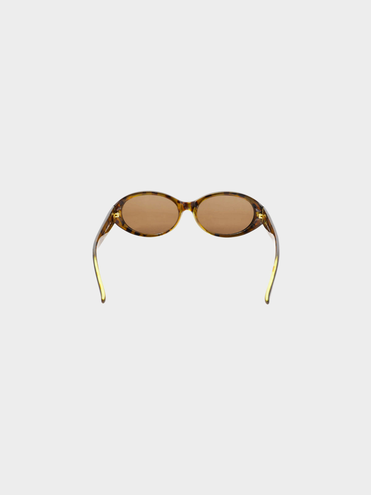 Fendi 1990s Black Leopard Oval Sunglasses