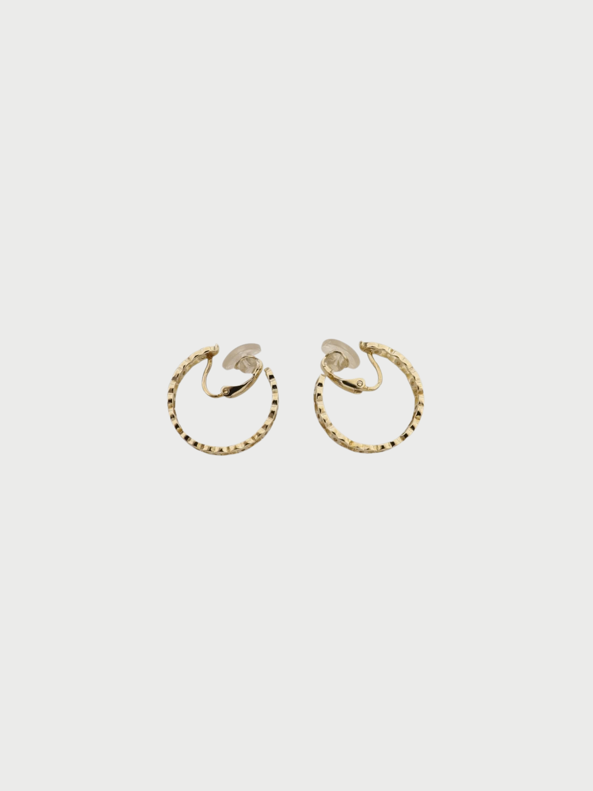 Chanel 2021 Gold Plated Metal COCO Hoop Earrings