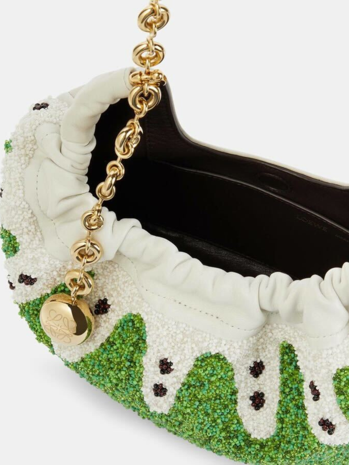 Loewe 2020s Green Squeeze Fruit Mini Beaded Tote Bag