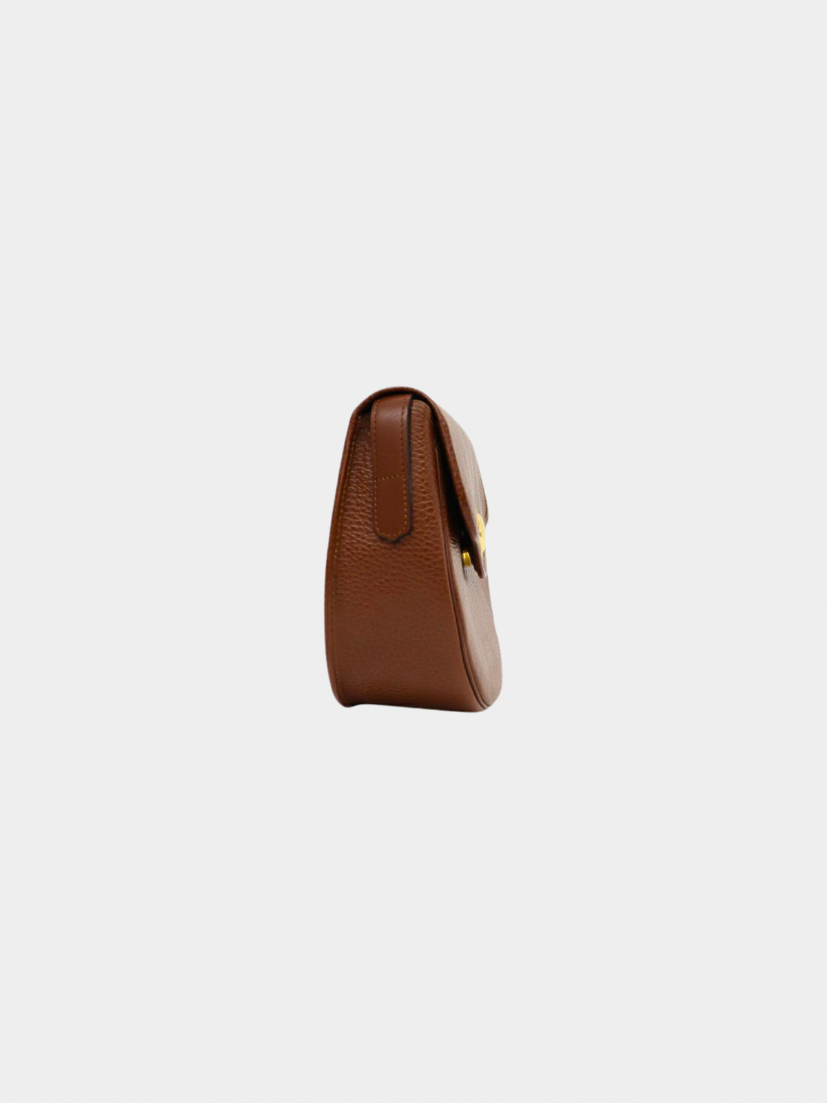 Christian Dior 2000s Brown CD Oval Leather Shoulder Bag