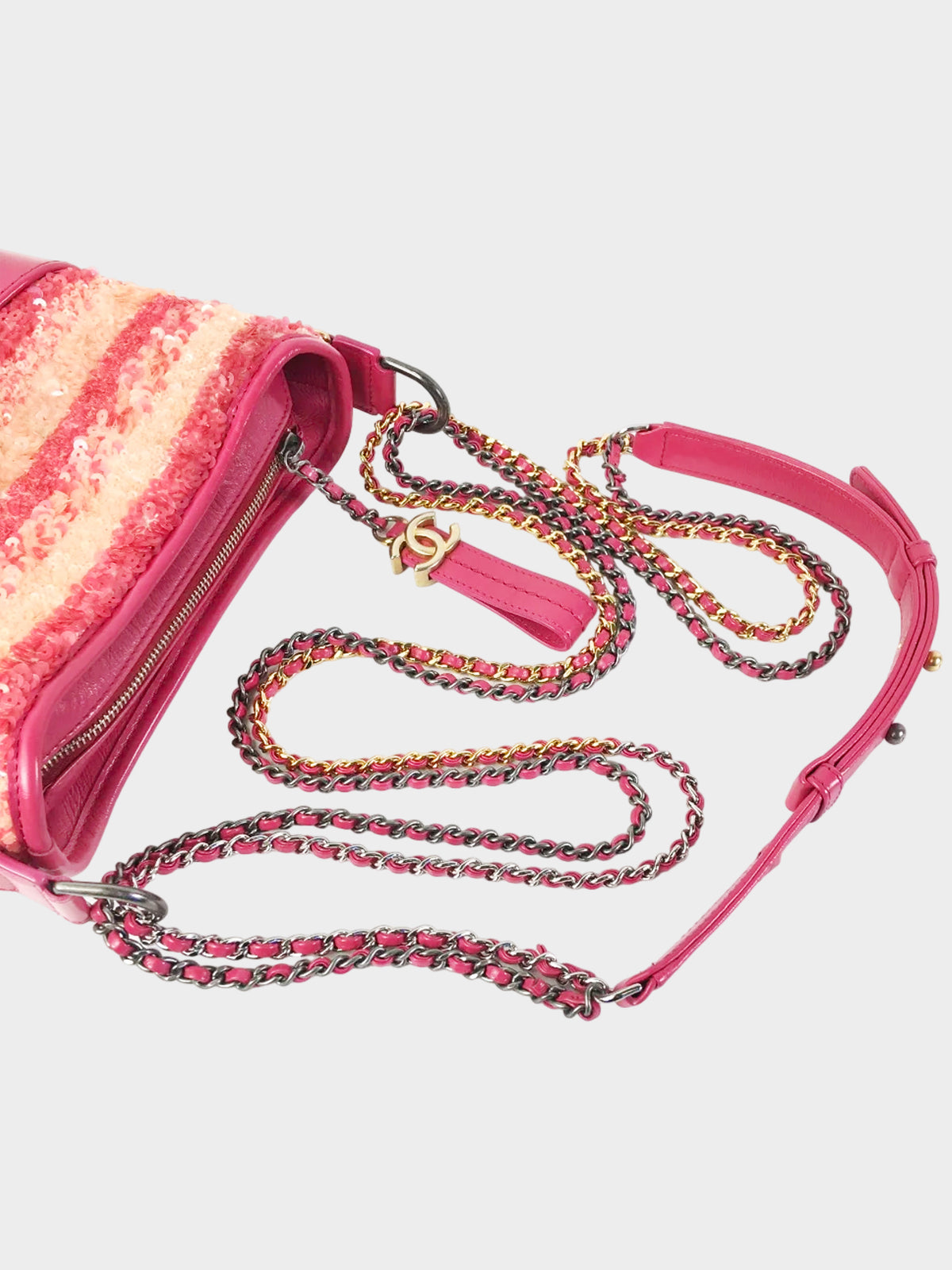 Chanel 2018-2019 Pink Sequins Gabrielle Small Shoulder Bag