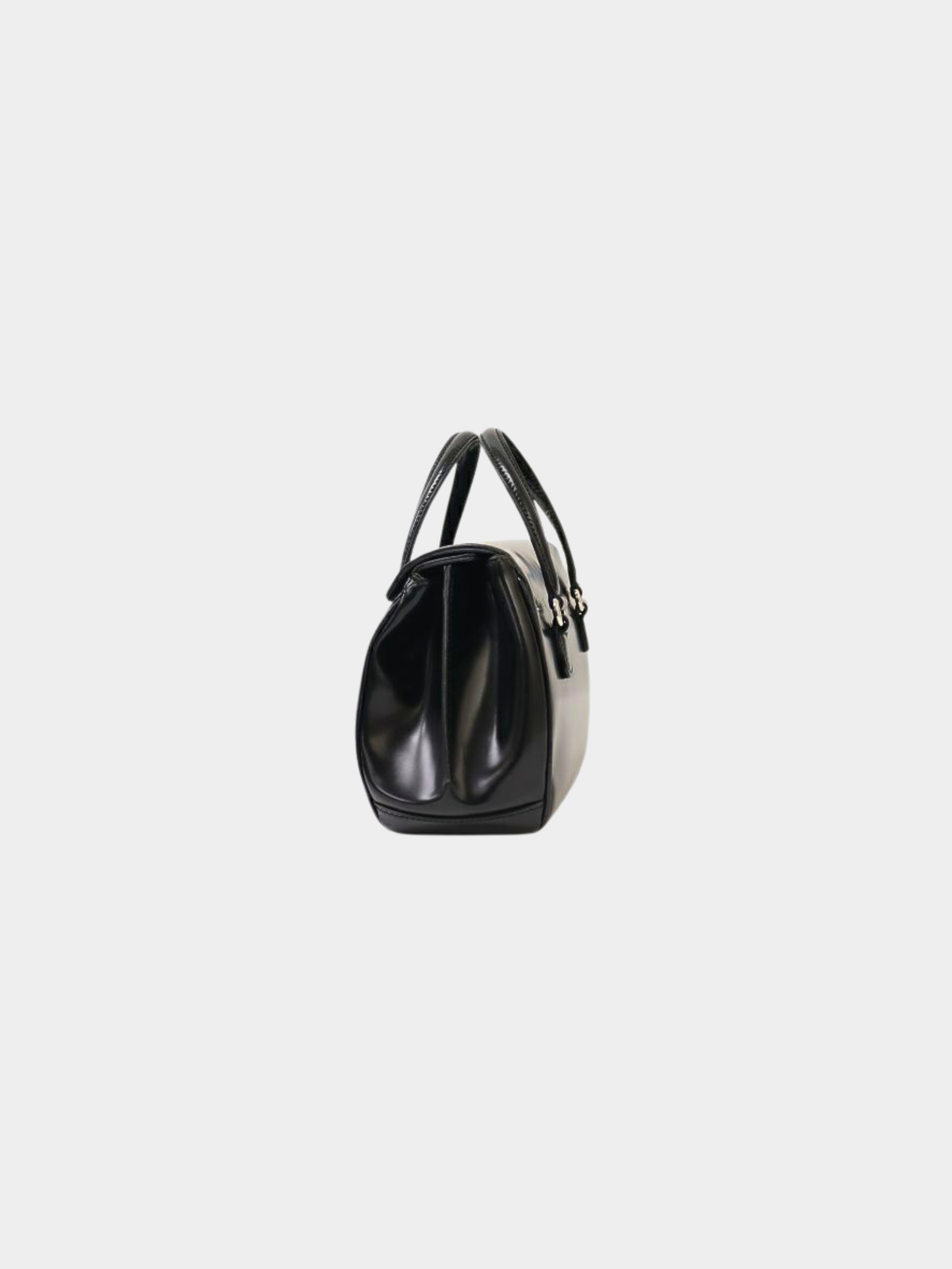 Gucci 2010s Black Leather Lady Lock Handbag