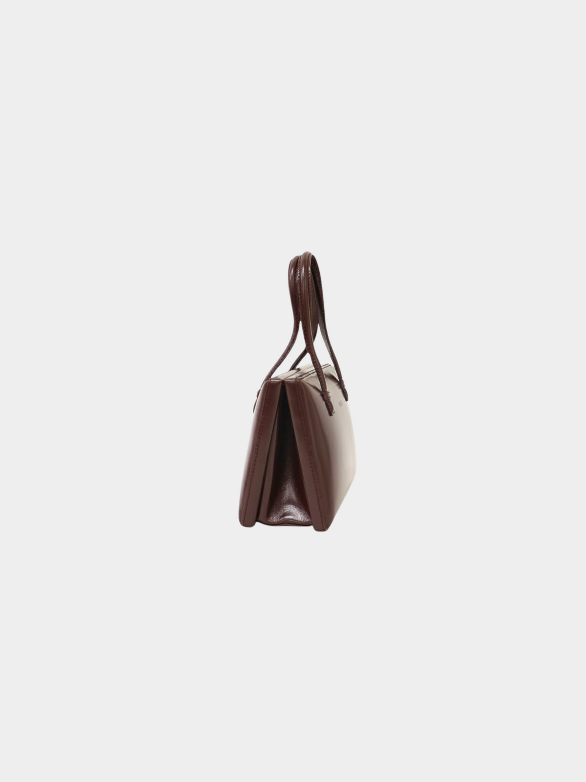 Loewe 2000s Bordeaux Calf Leather Logo Mini Handbag