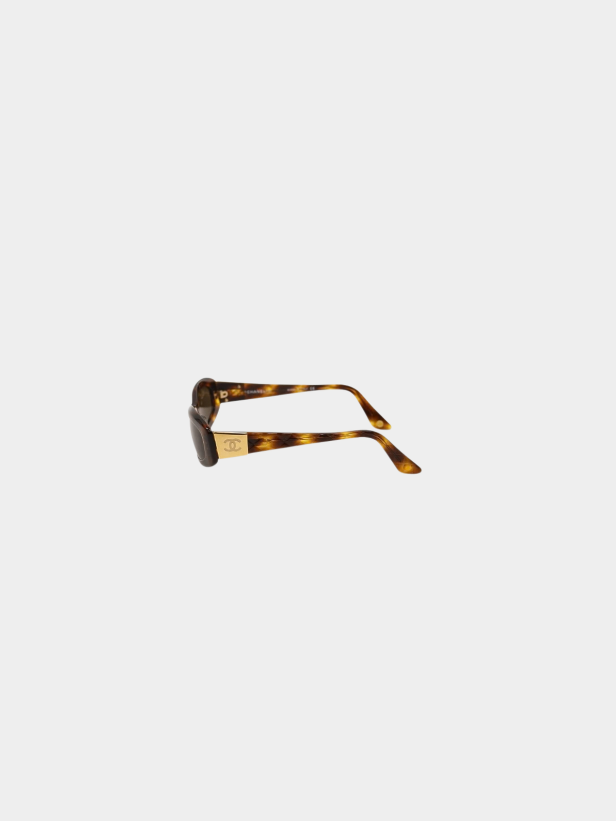 Chanel 2000s Brown Tortoiseshell Plastic Sunglasses
