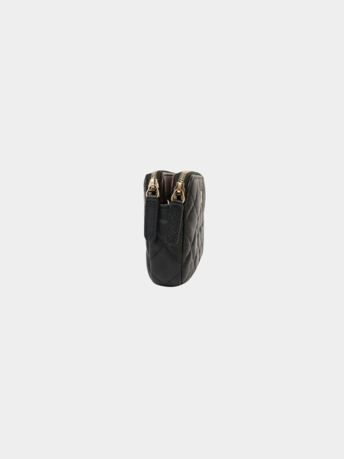 Chanel 2019 Black Caviar Skin Chain Wallet