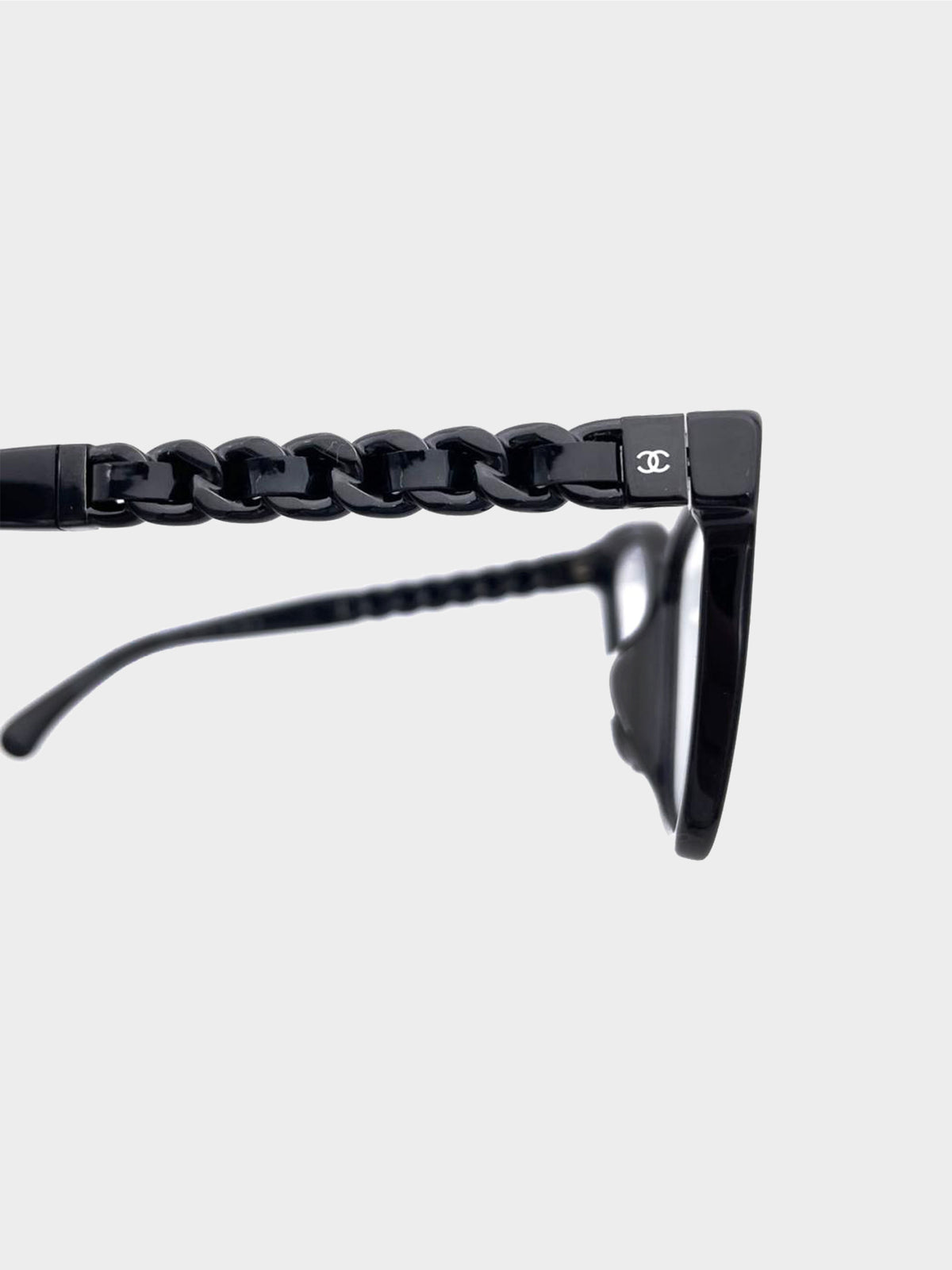 Chanel 2020s Black CC Logo Square Blue Light Eyeglasses