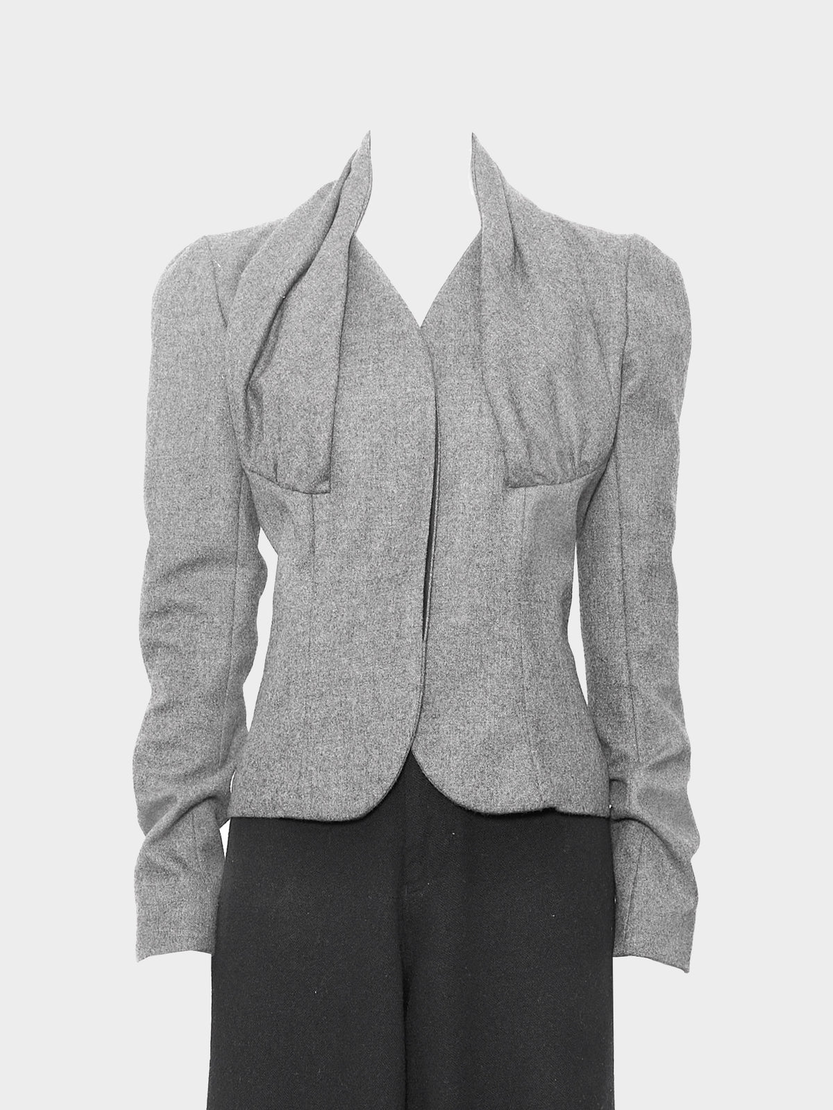 John Galliano 2004 Grey Wool Blend Jacket
